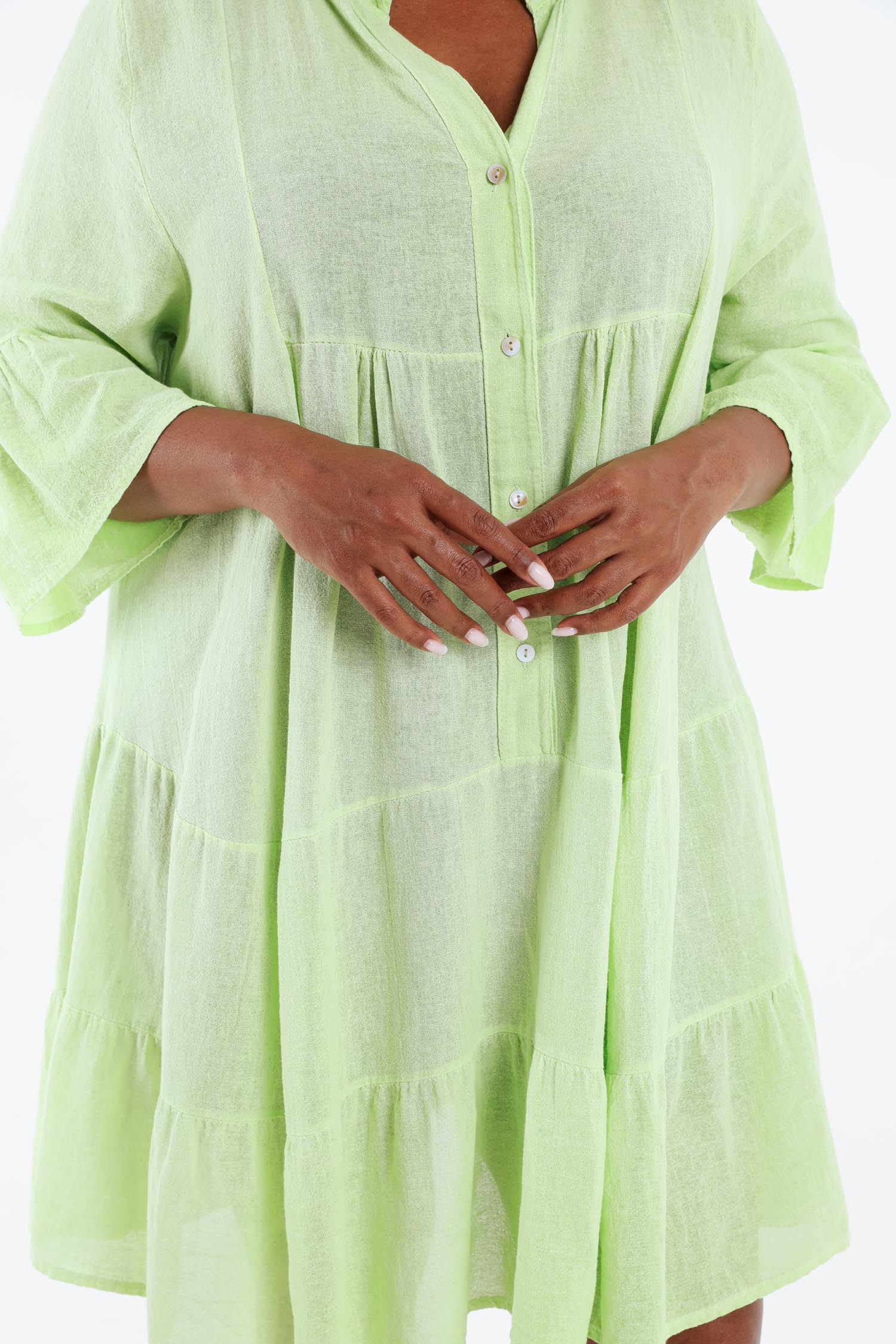 Robe tunique en gaze de coton unie - Image 26