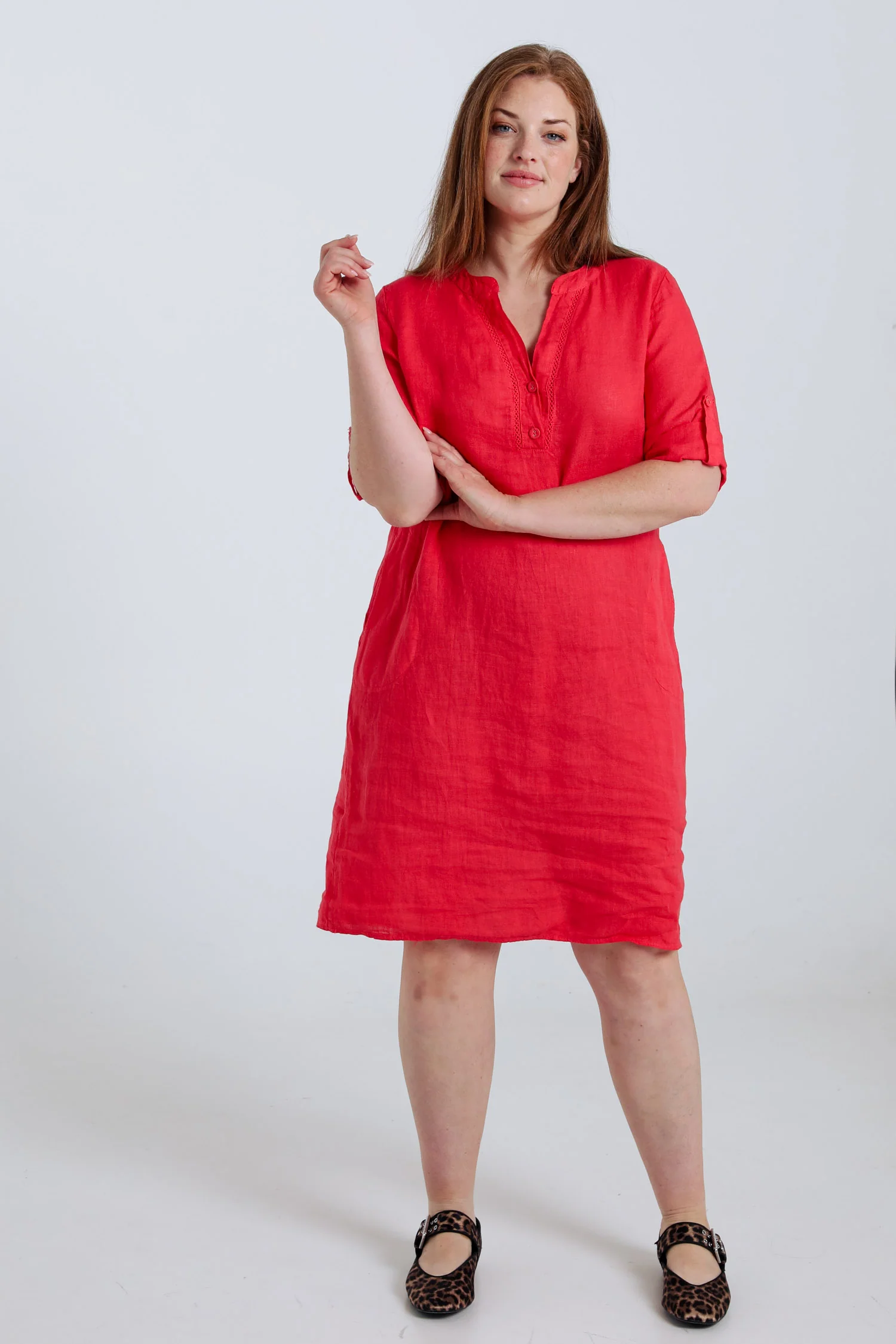 Robe tunique en lin unie - Image 19