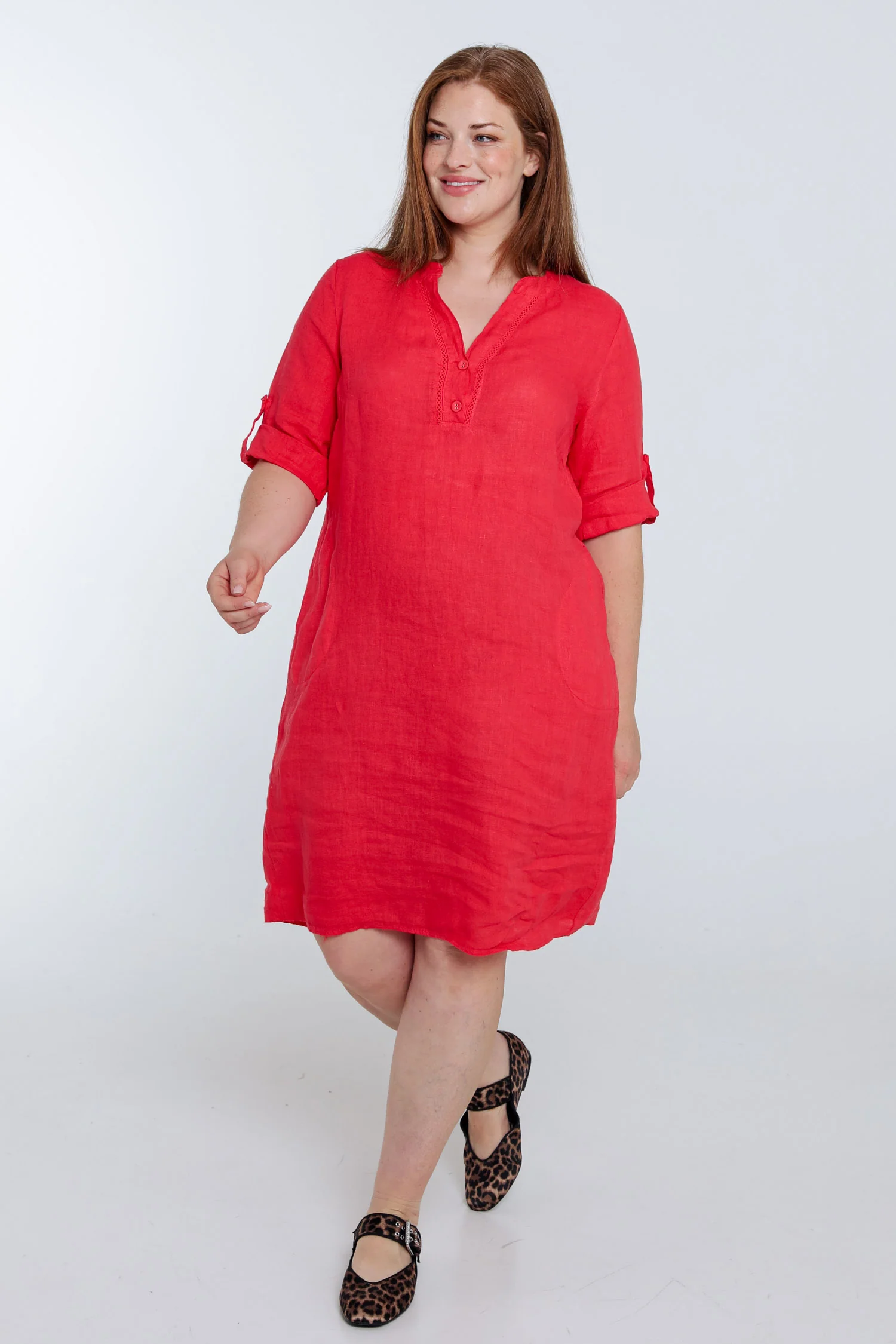Robe tunique en lin unie - Image 20
