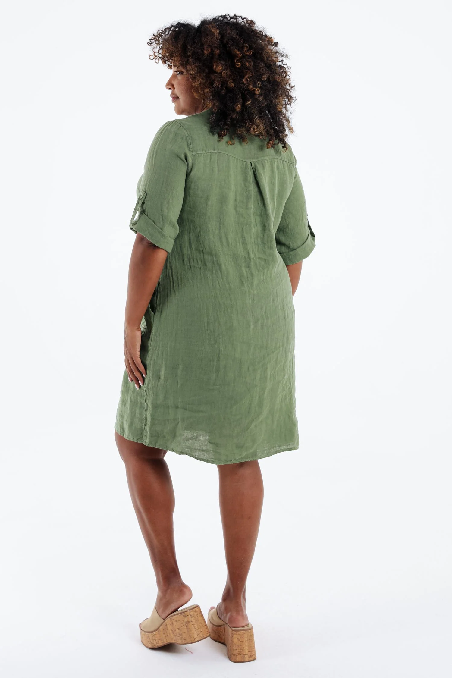 Robe tunique en lin unie - Image 35