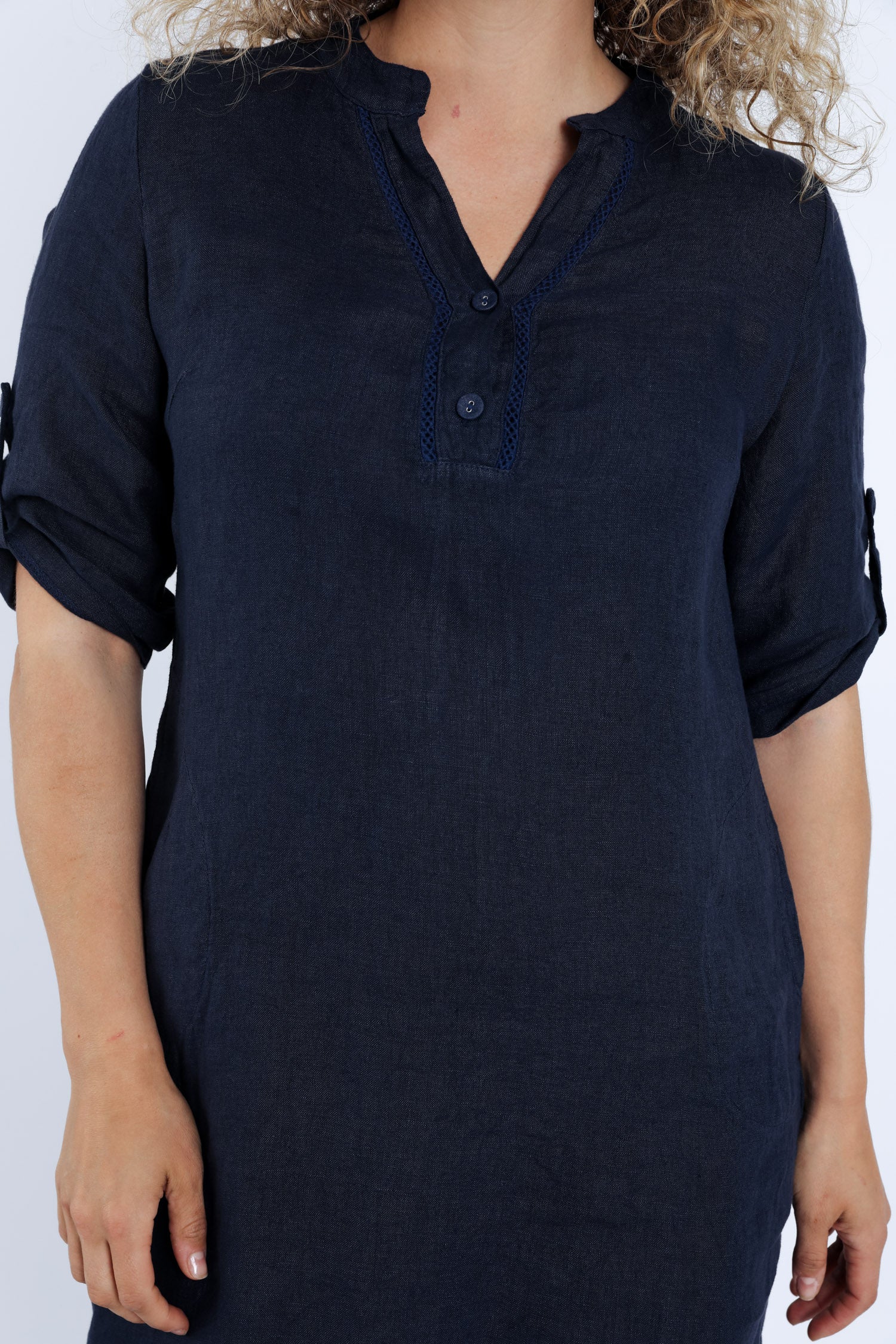 Robe tunique en lin unie - Image 4