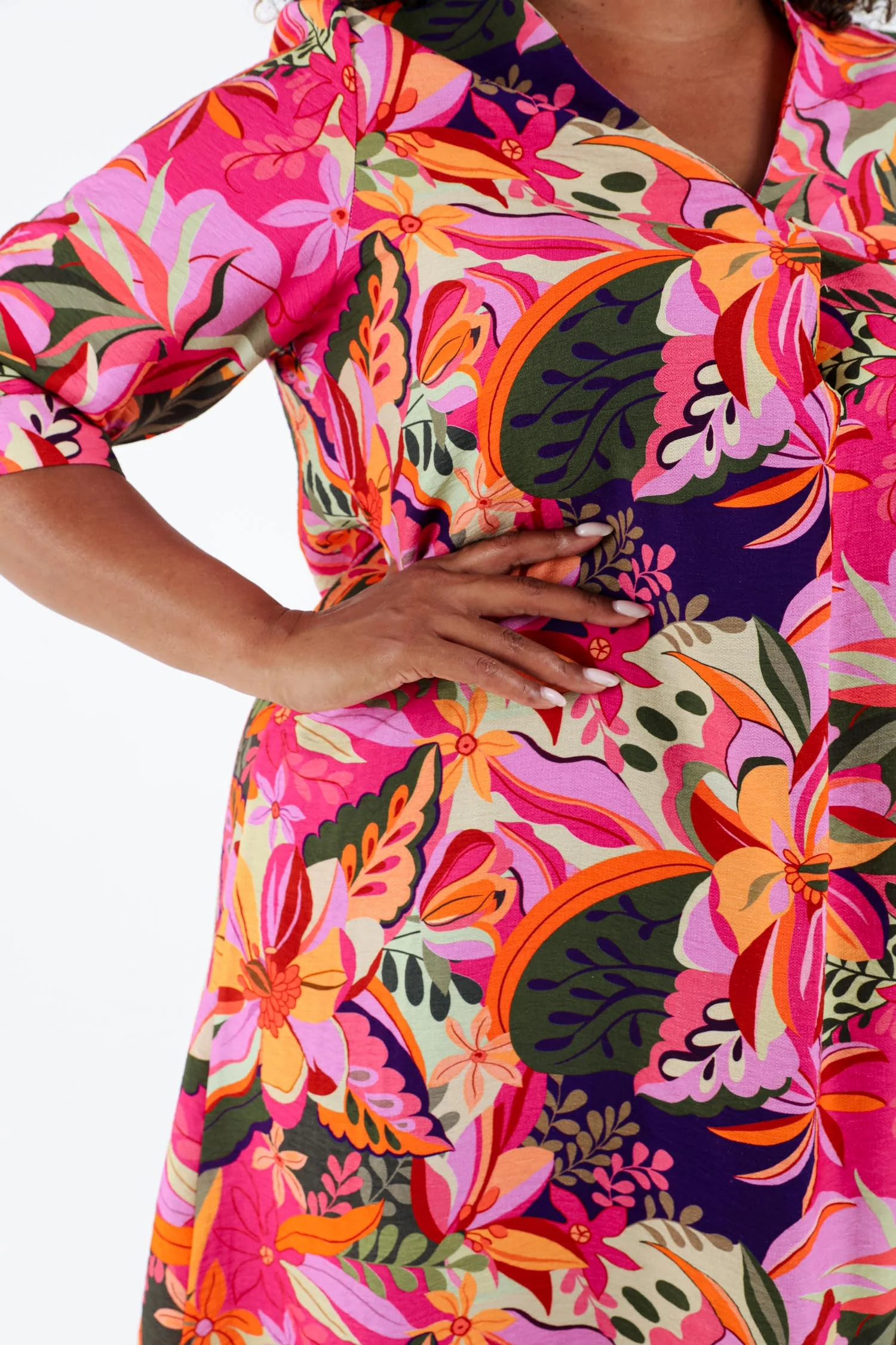 Robe tunique en viscose imprimé floral - Image 5