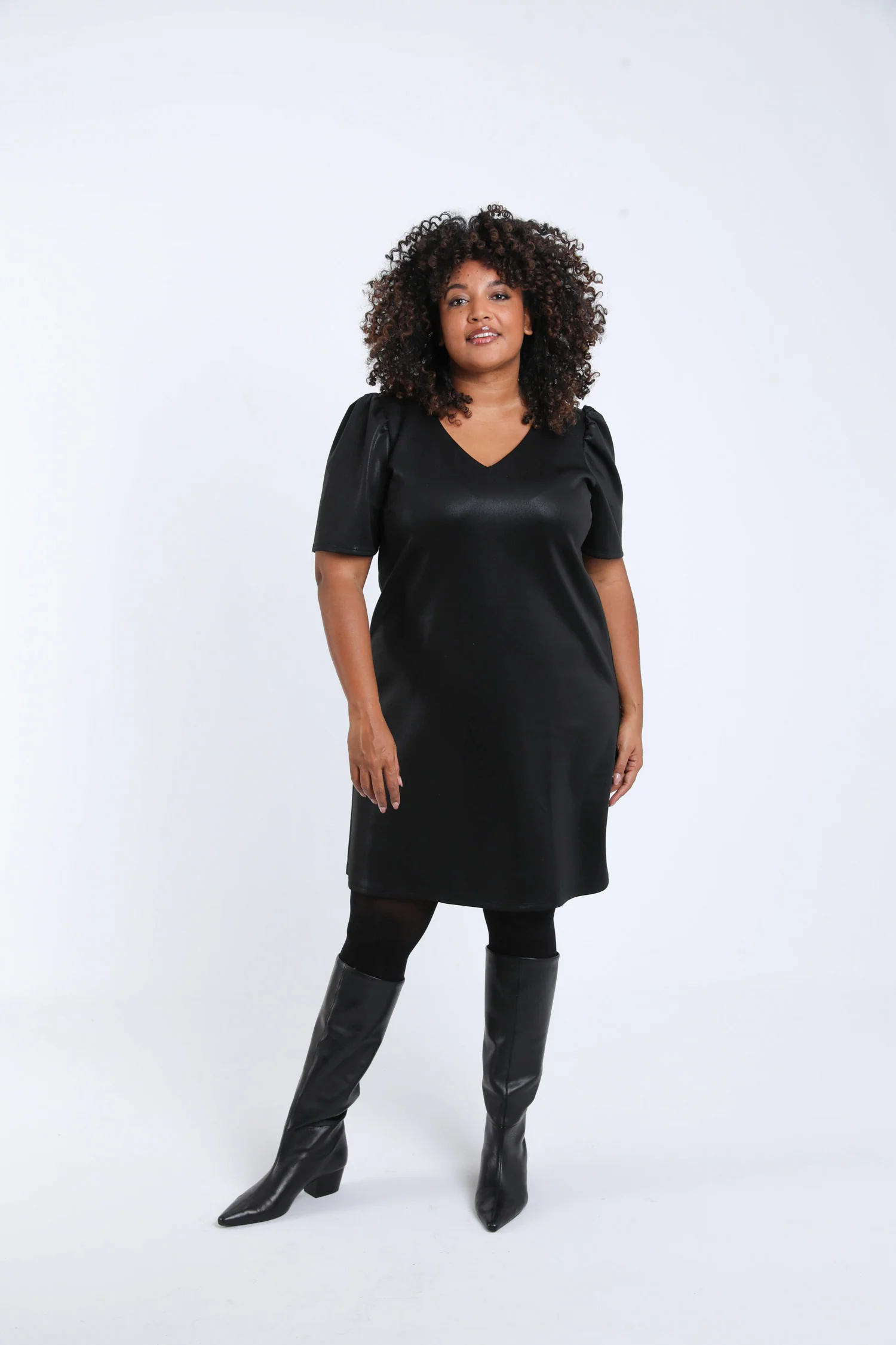 Robe unie effet satiné