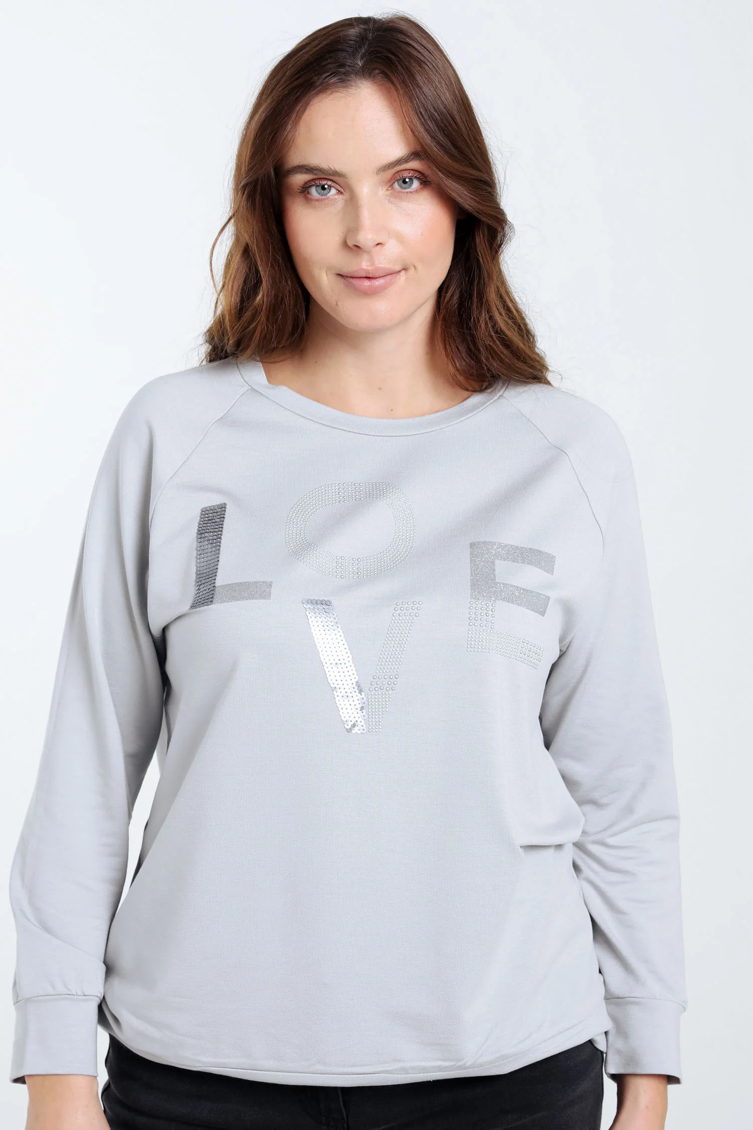 Sweat en molleton "Love" avec strass