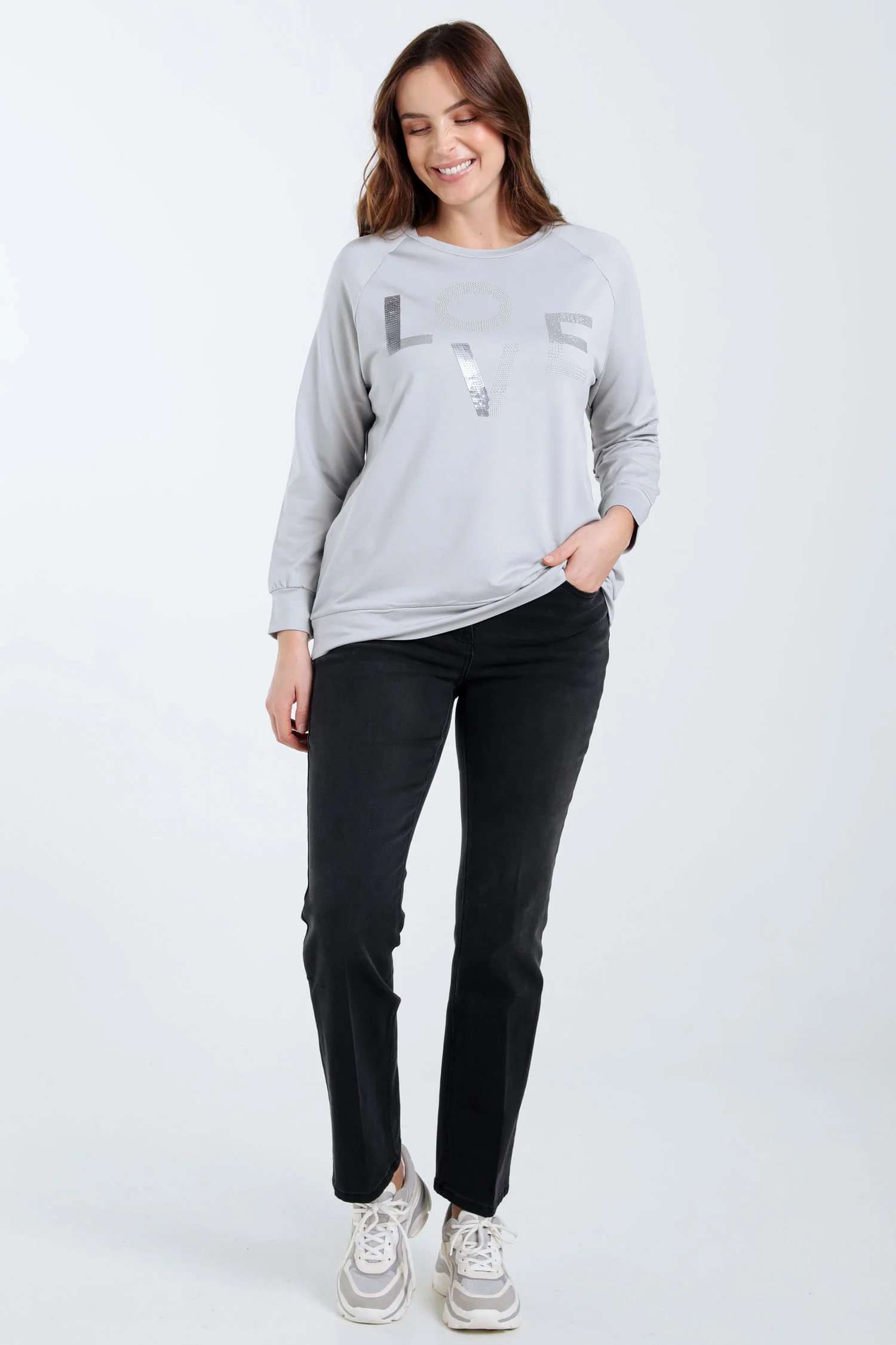 Sweat en molleton "Love" avec strass - Image 7