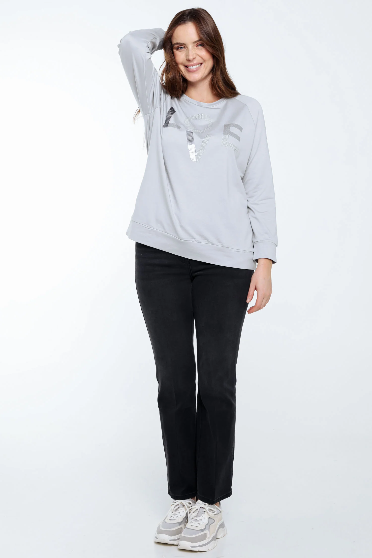 Sweat en molleton "Love" avec strass - Image 9