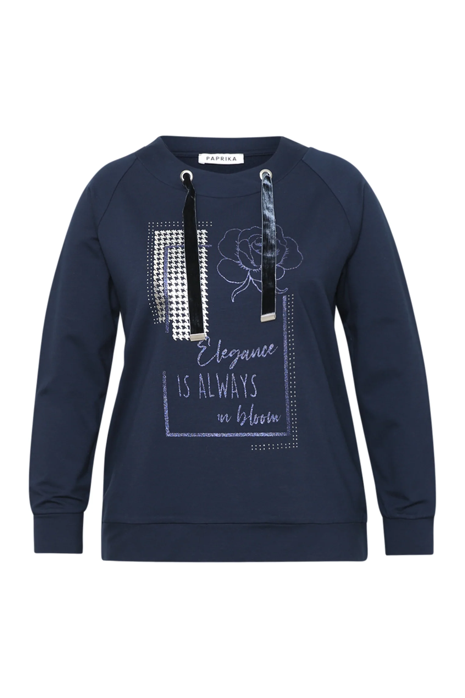 Sweat en molleton uni avec imprimé et strass - Image 8