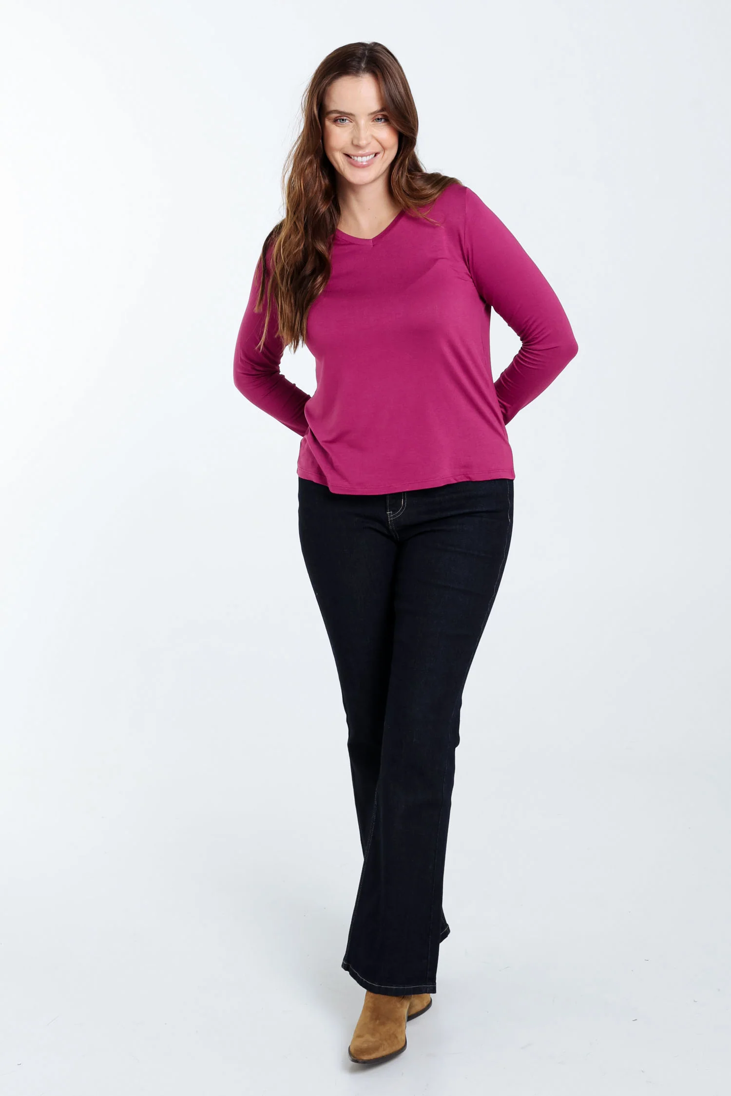 T-shirt basique uni en viscose - Image 7