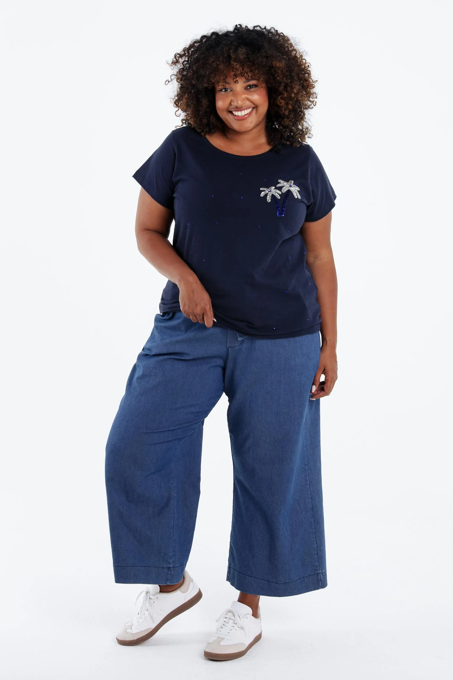T-shirt en coton avec palmier en sequins - Image 9