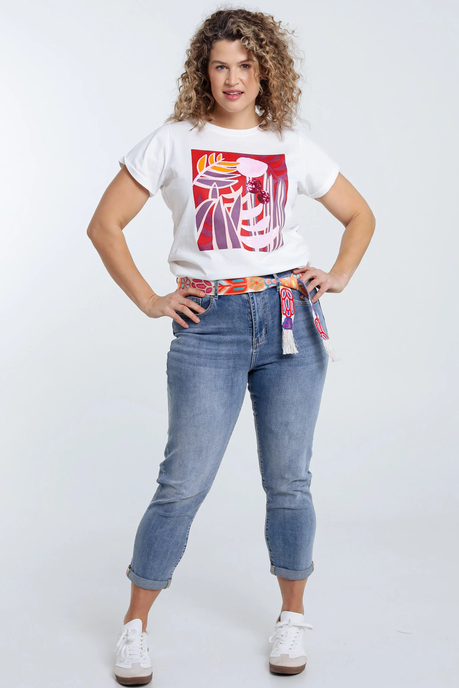 T-shirt en coton dessin coloré et sequins - Image 8