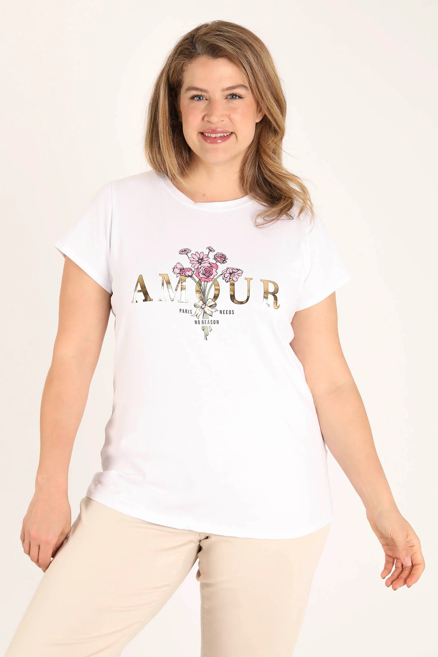 T-shirt en coton imprimé Amour