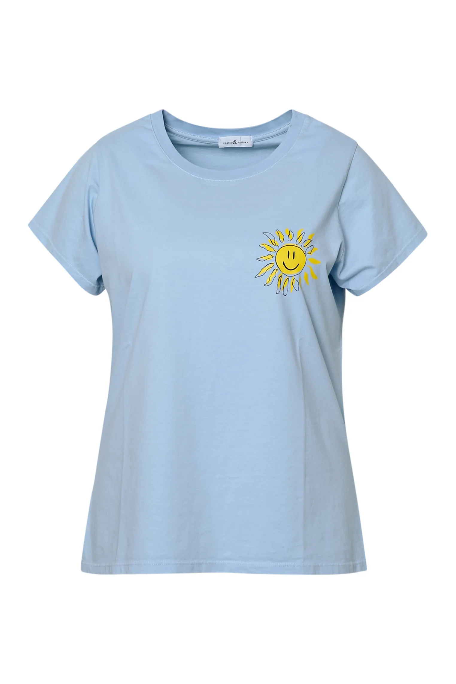 T-shirt en coton uni avec imprimé soleil - Image 10