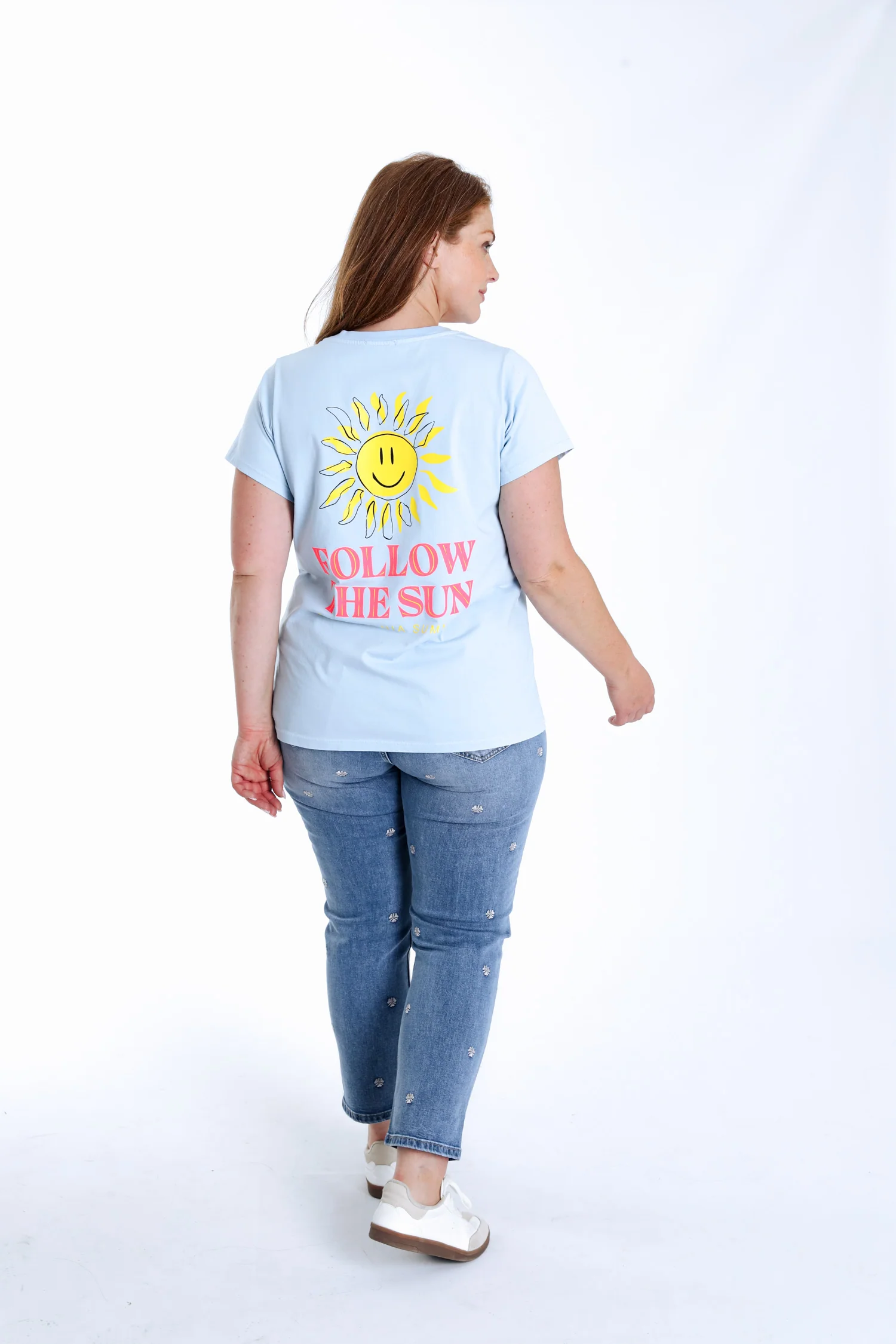 T-shirt en coton uni avec imprimé soleil - Image 2