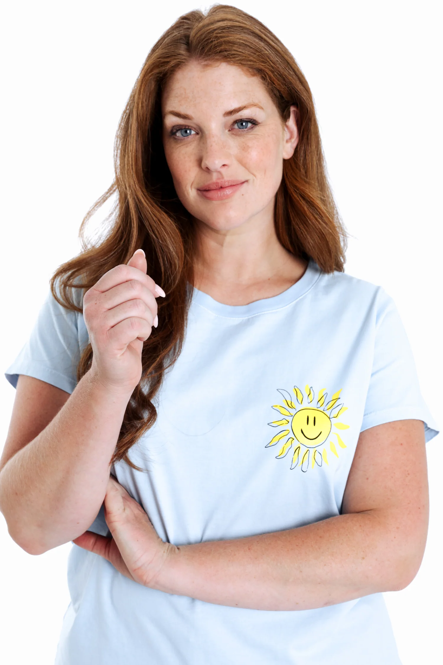 T-shirt en coton uni avec imprimé soleil - Image 5