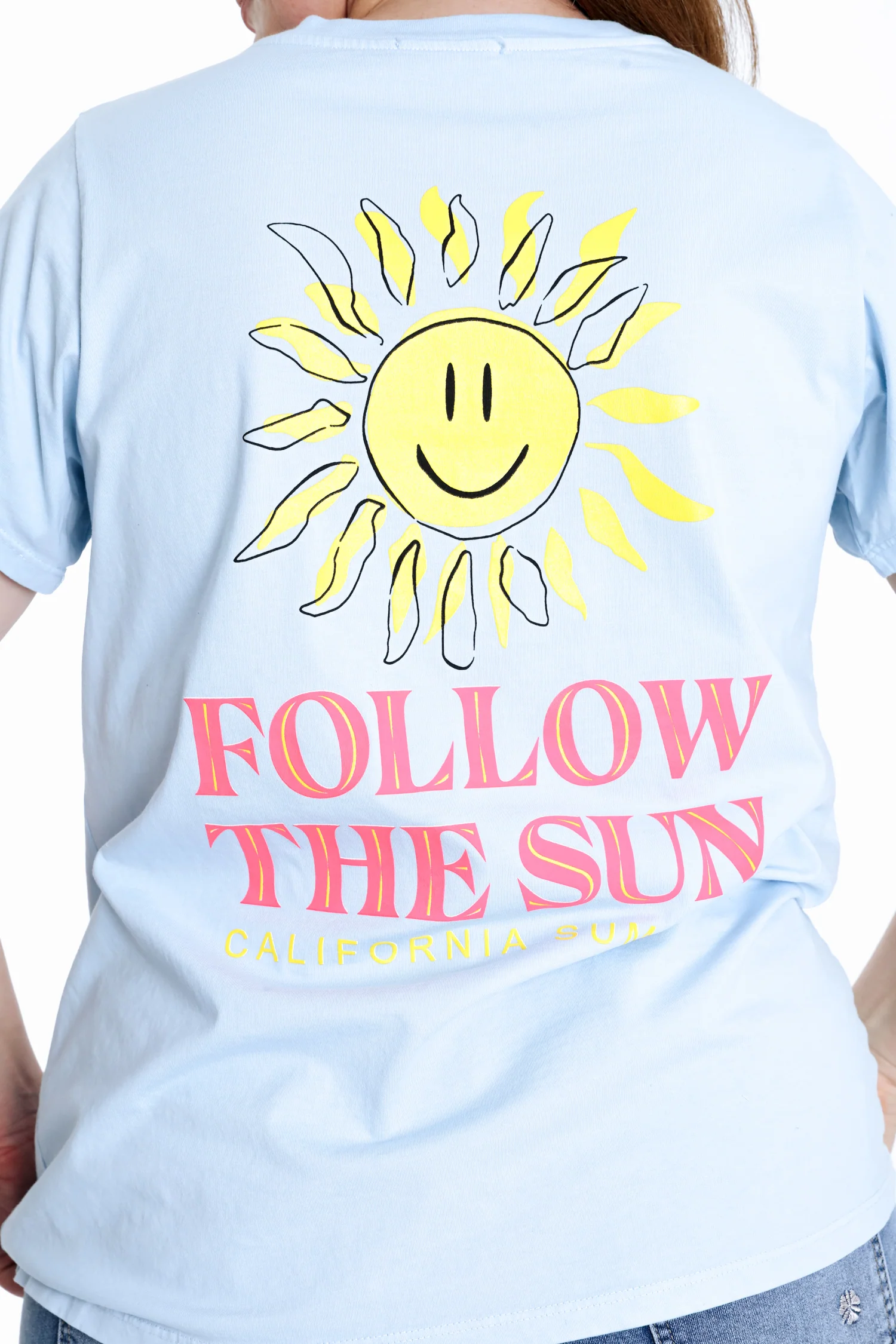 T-shirt en coton uni avec imprimé soleil - Image 6