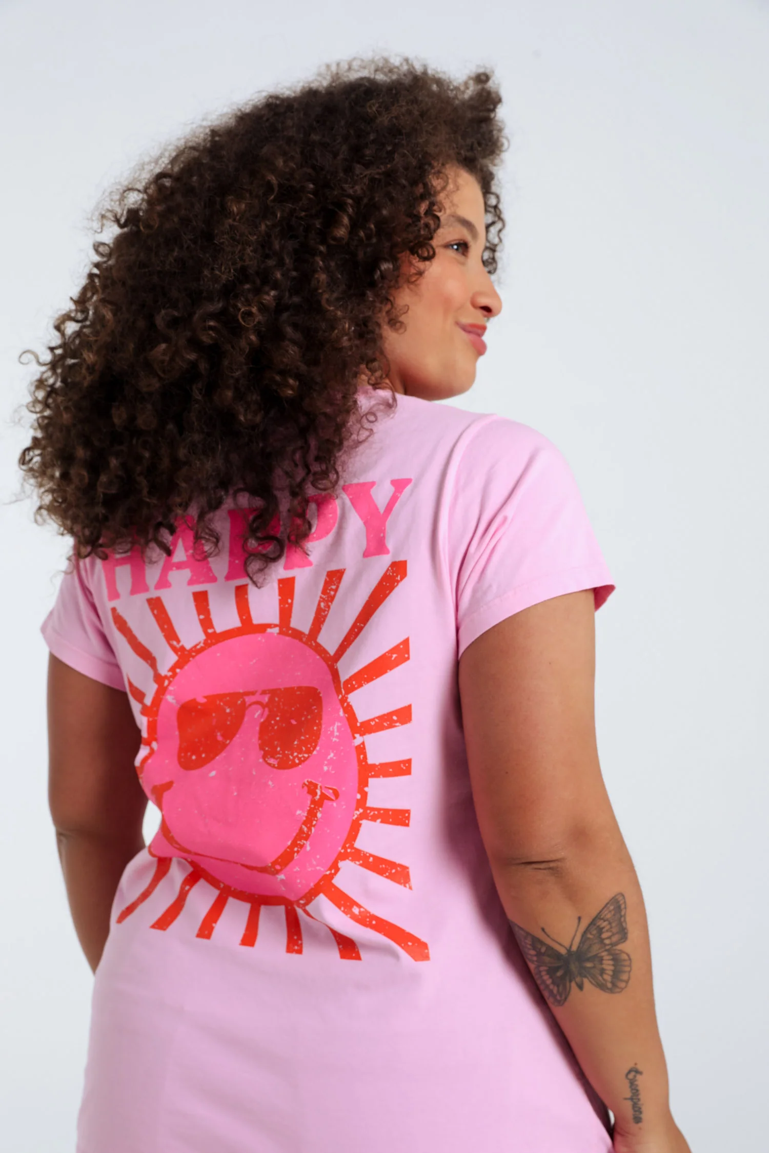 T-shirt en coton uni avec imprimé soleil - Image 6
