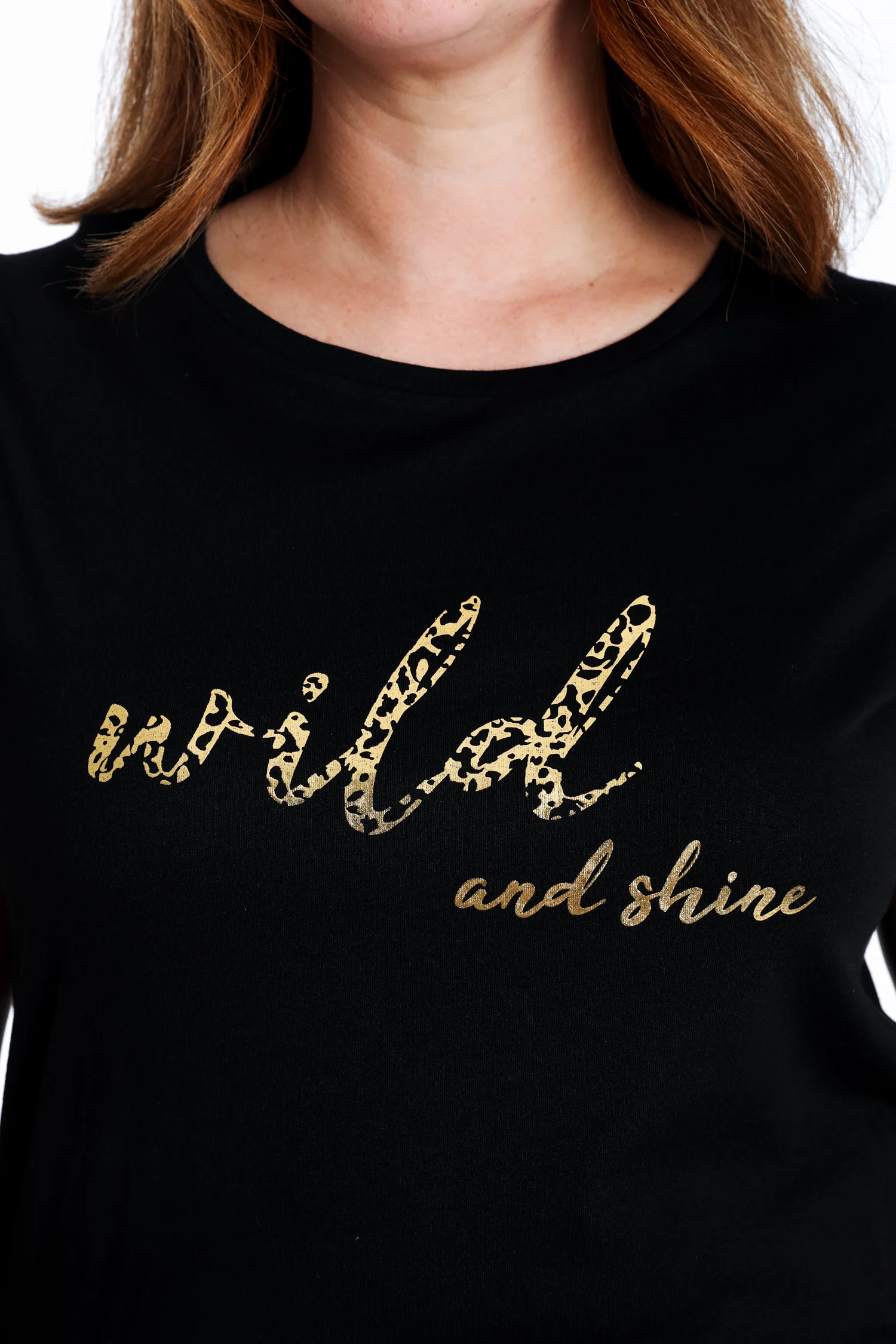 T-shirt en coton uni avec imprimé Wild and shine - Image 3