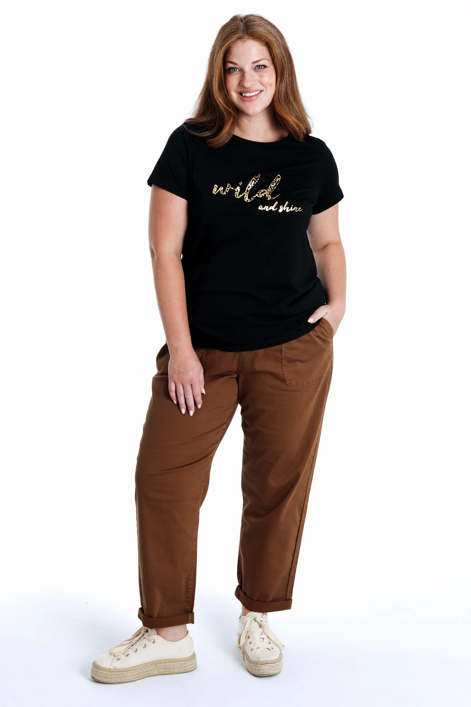 T-shirt en coton uni avec imprimé Wild and shine - Image 8