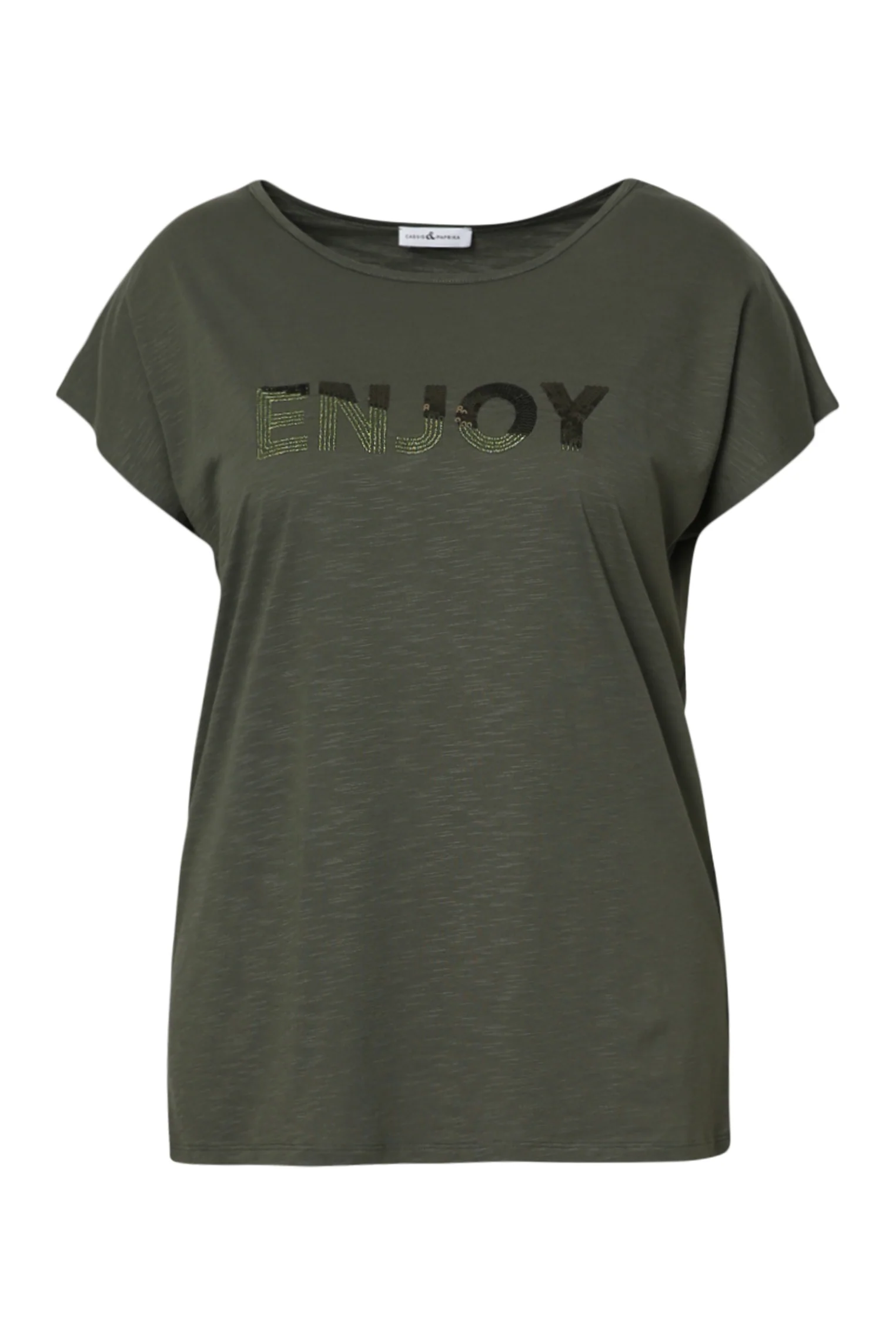 T-shirt en coton uni Enjoy en sequins - Image 21