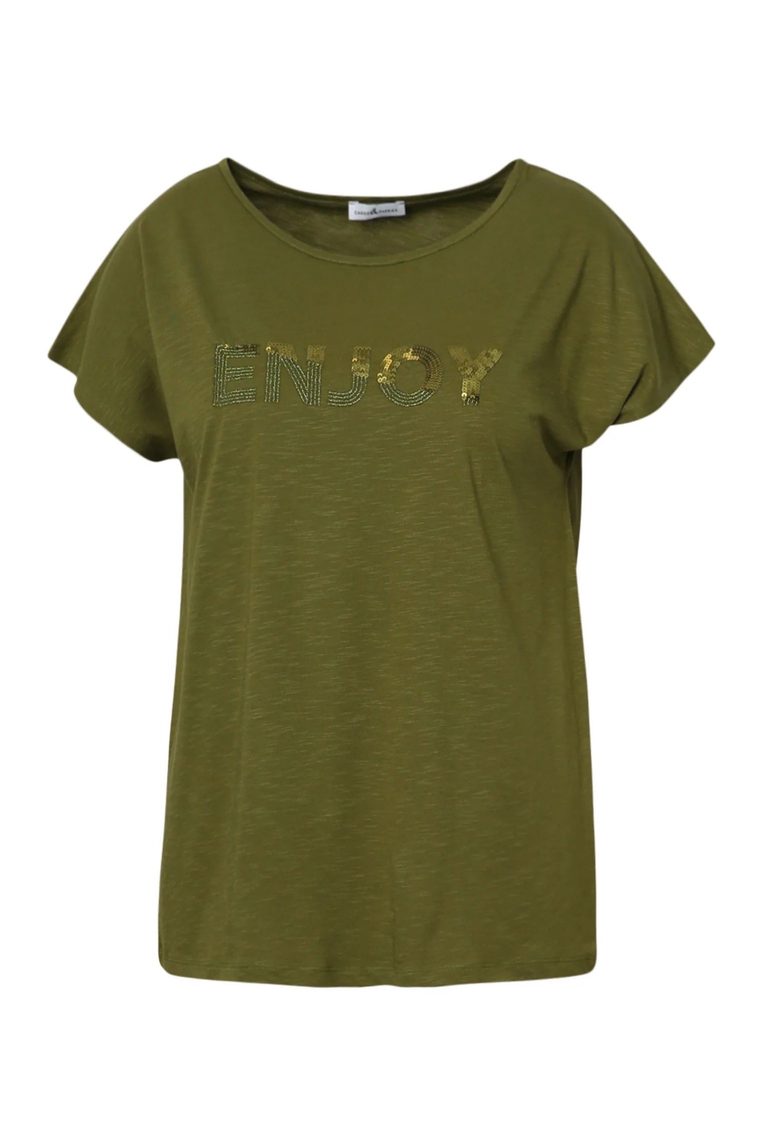 T-shirt en coton uni Enjoy en sequins - Image 32