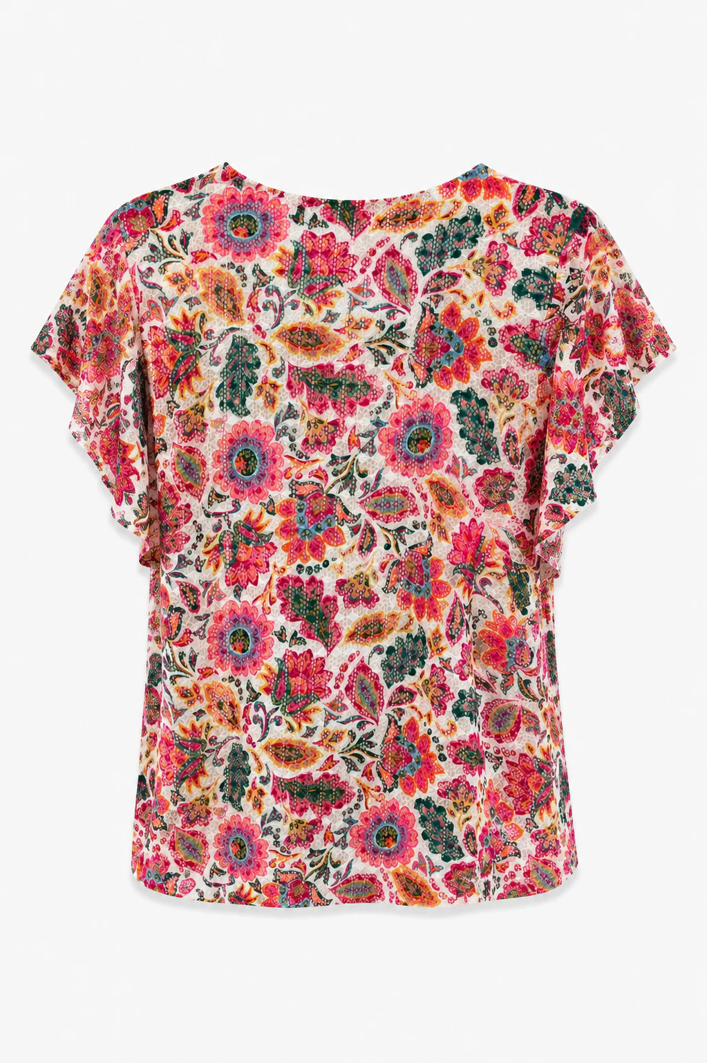 T-shirt en dentelle imprimé fleurs indiennes - Image 3