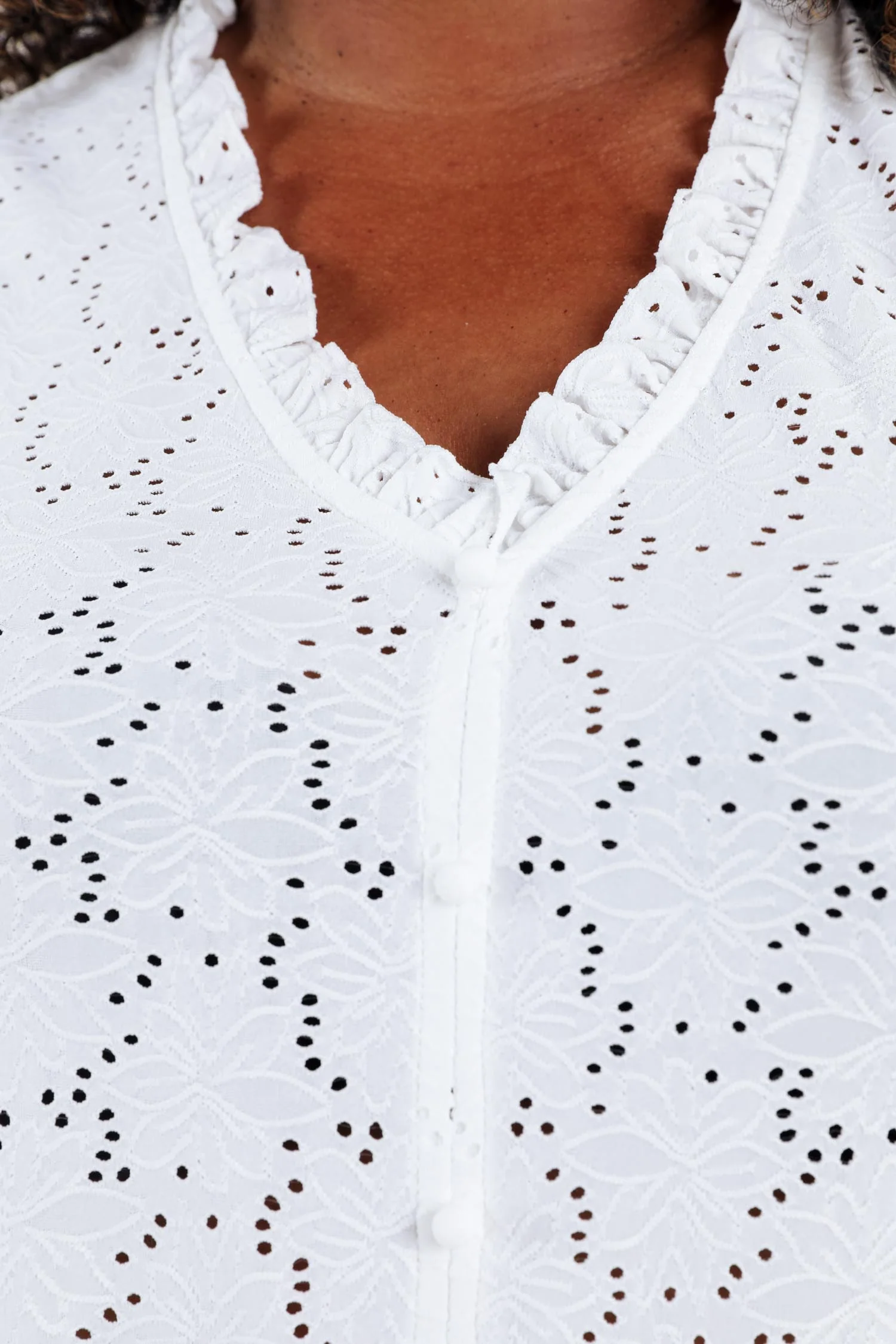 T-shirt en dentelle uni avec volants - Image 6
