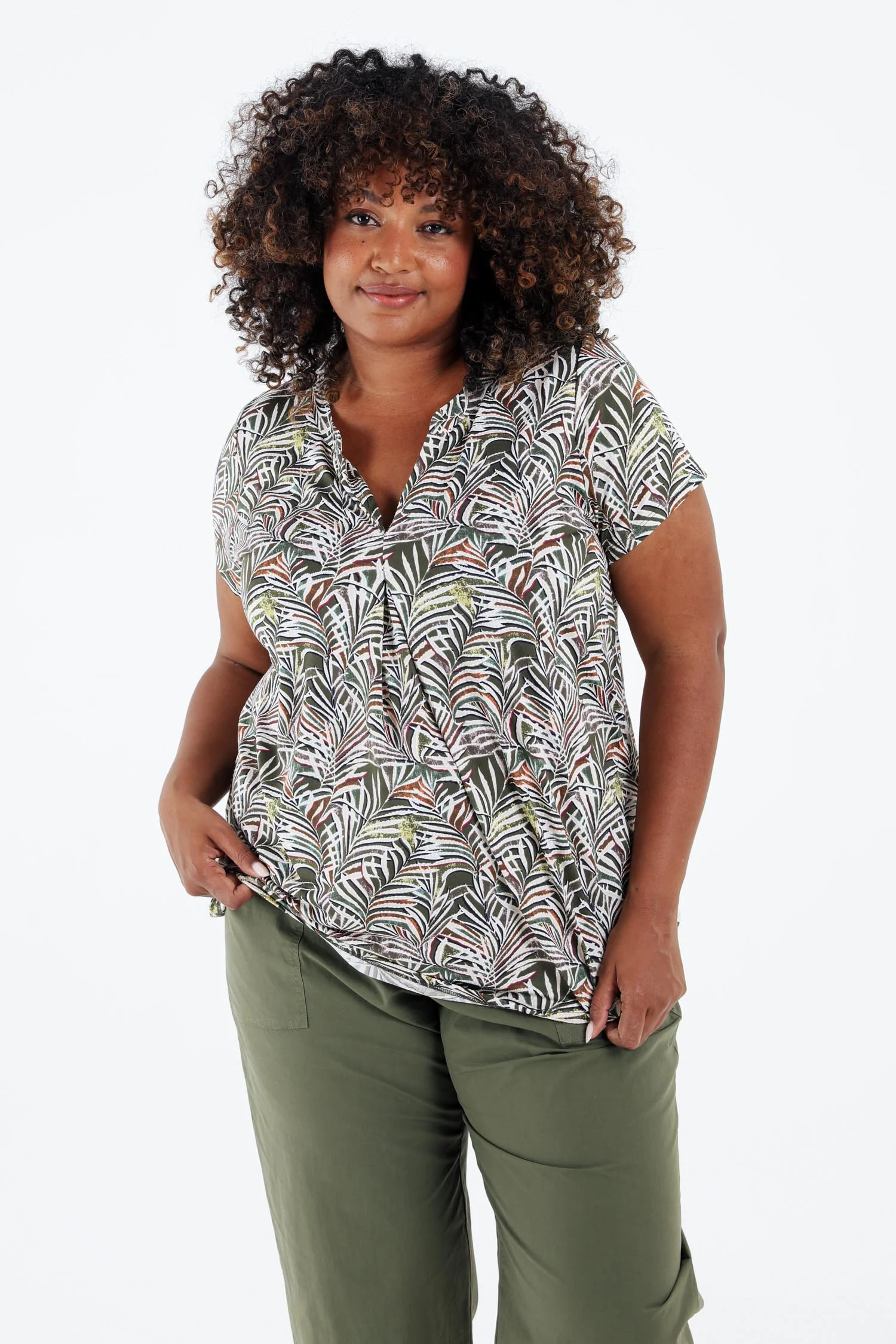 T-shirt en maille froide imprimé feuillage - Image 12