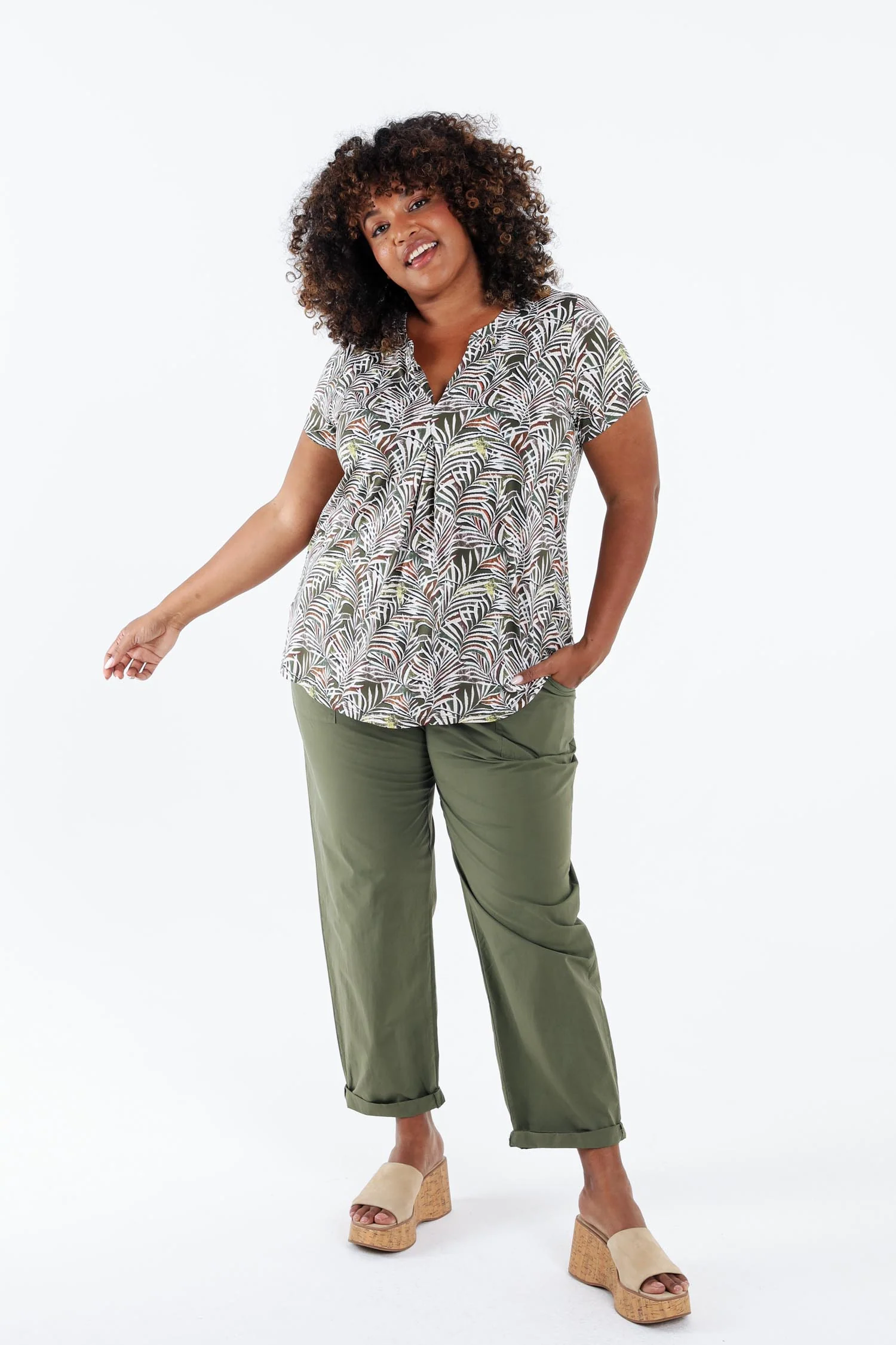 T-shirt en maille froide imprimé feuillage - Image 19