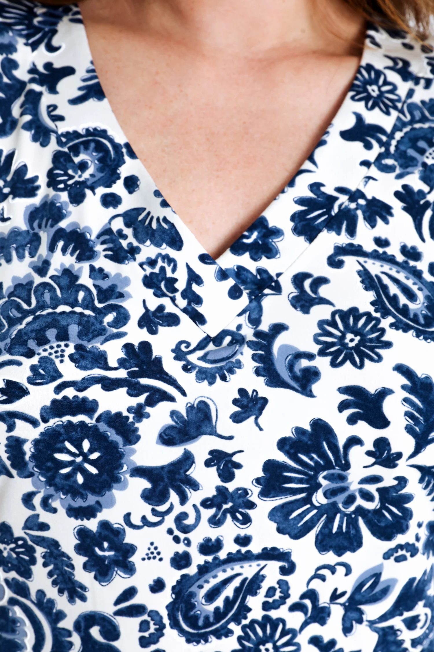 T-shirt en maille froide imprimé floral bicolore - Image 3
