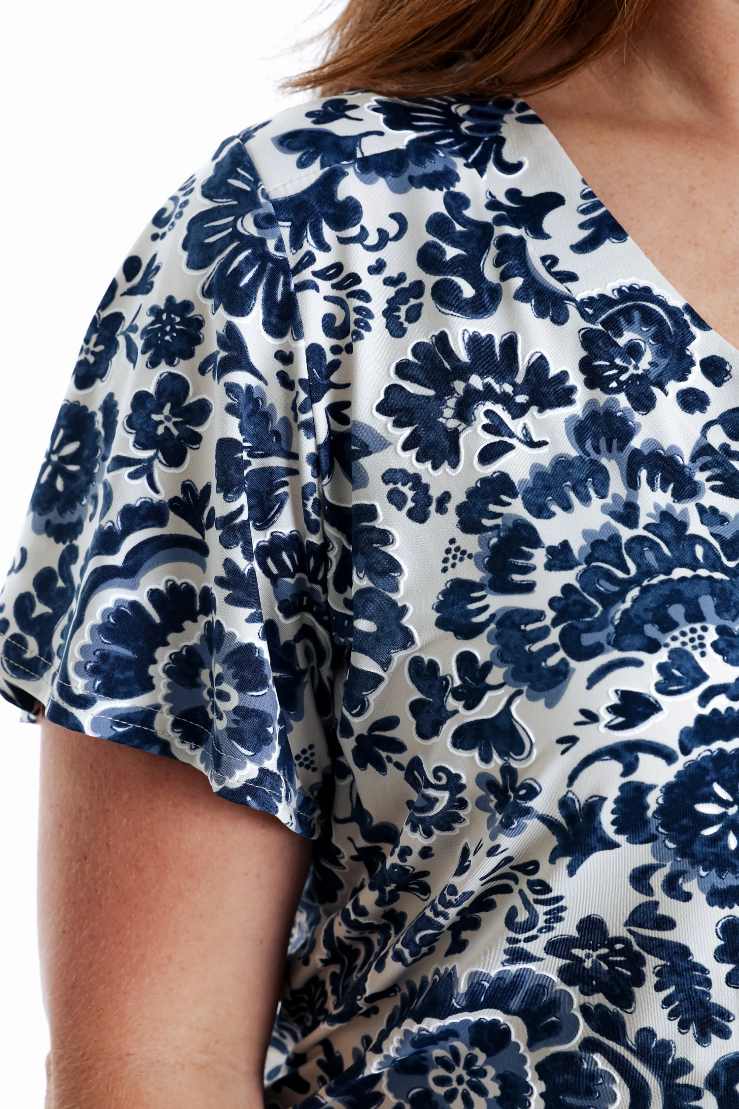 T-shirt en maille froide imprimé floral bicolore - Image 4