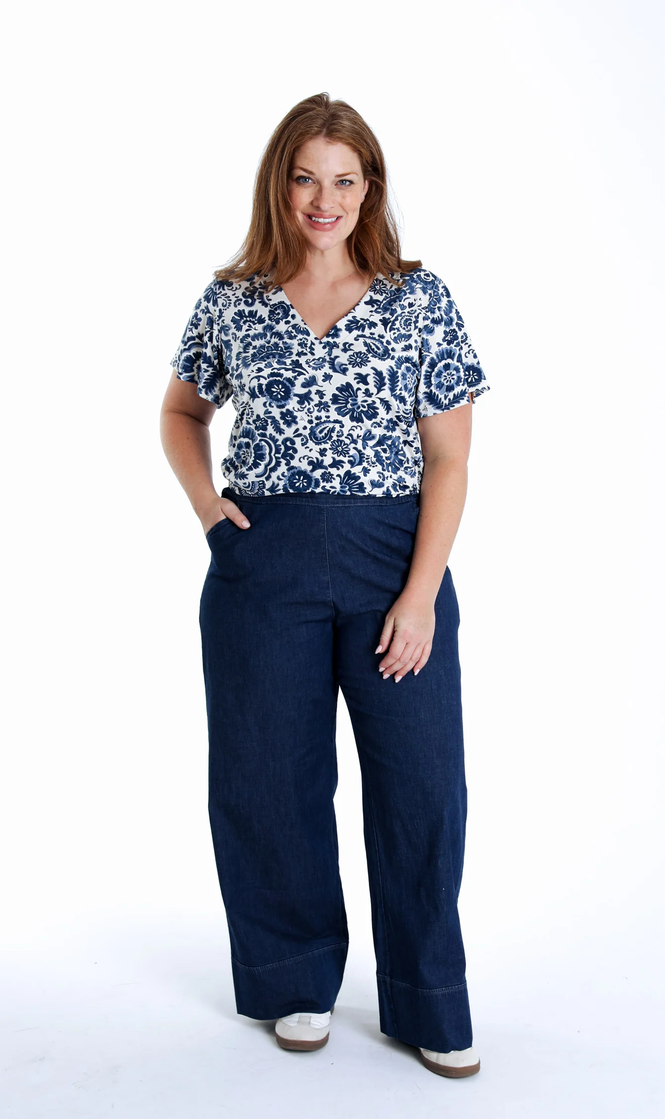 T-shirt en maille froide imprimé floral bicolore - Image 9