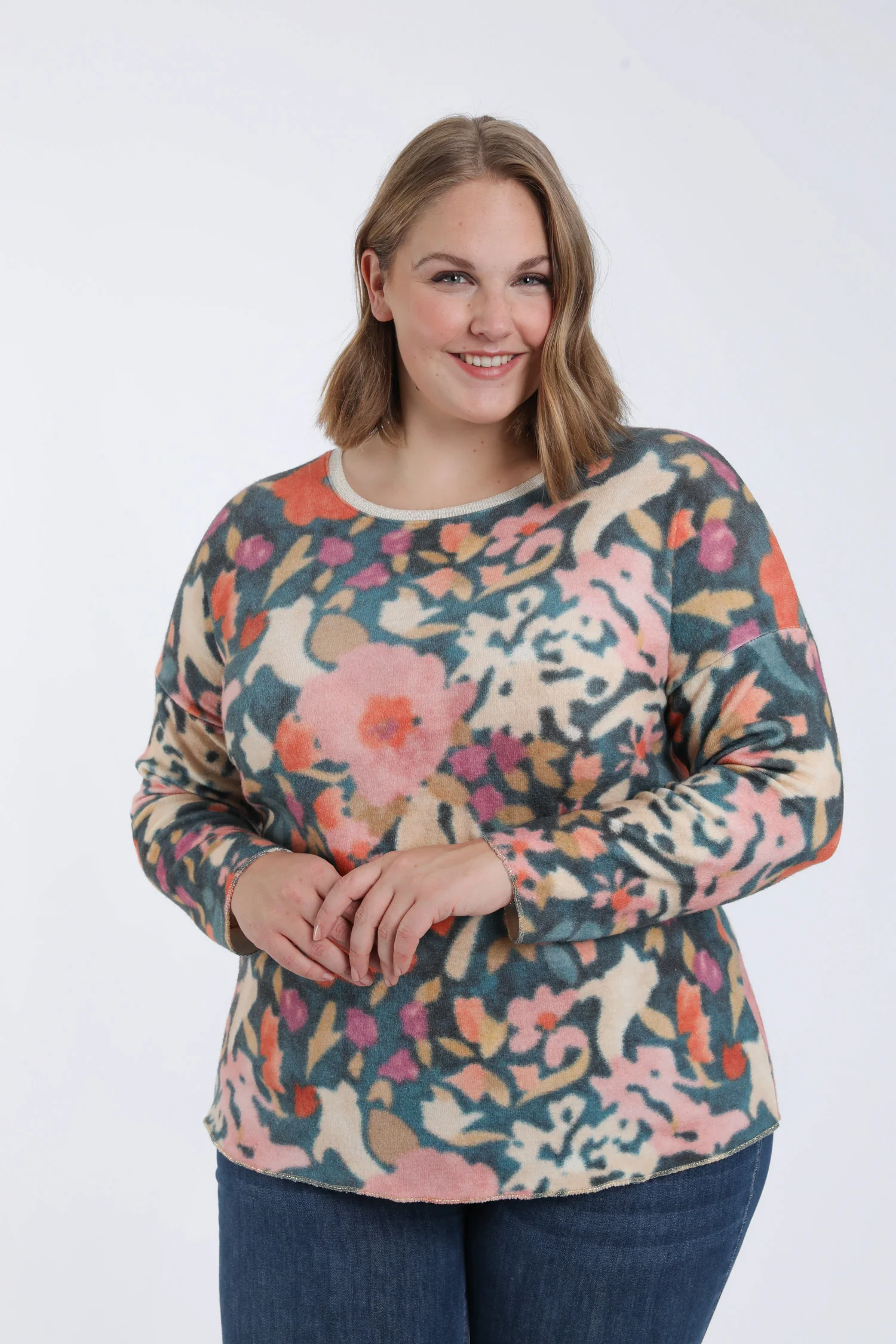 T-shirt maille chaude imprimé fleuri