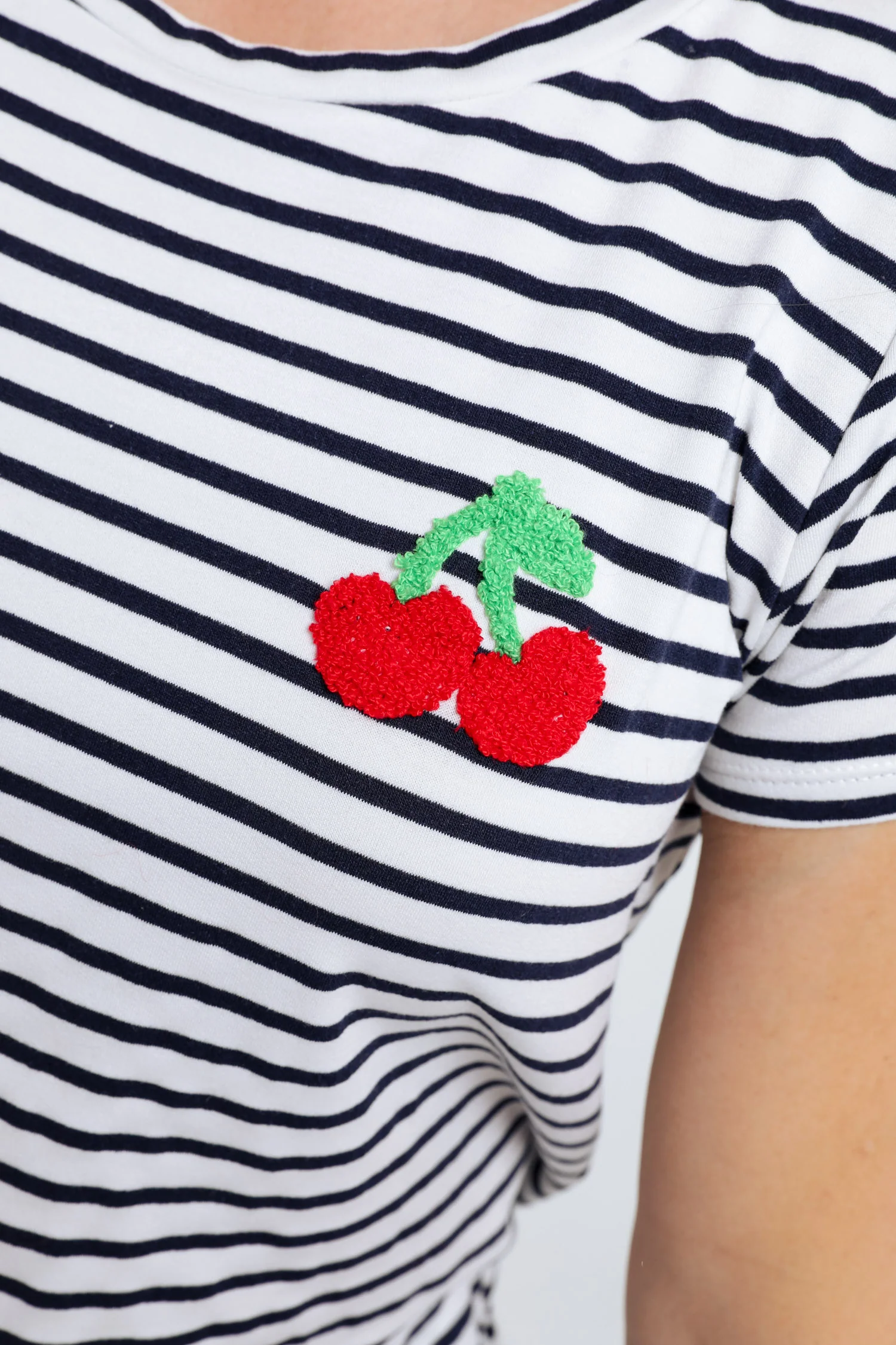 T-shirt marinière détail cerise - Image 5