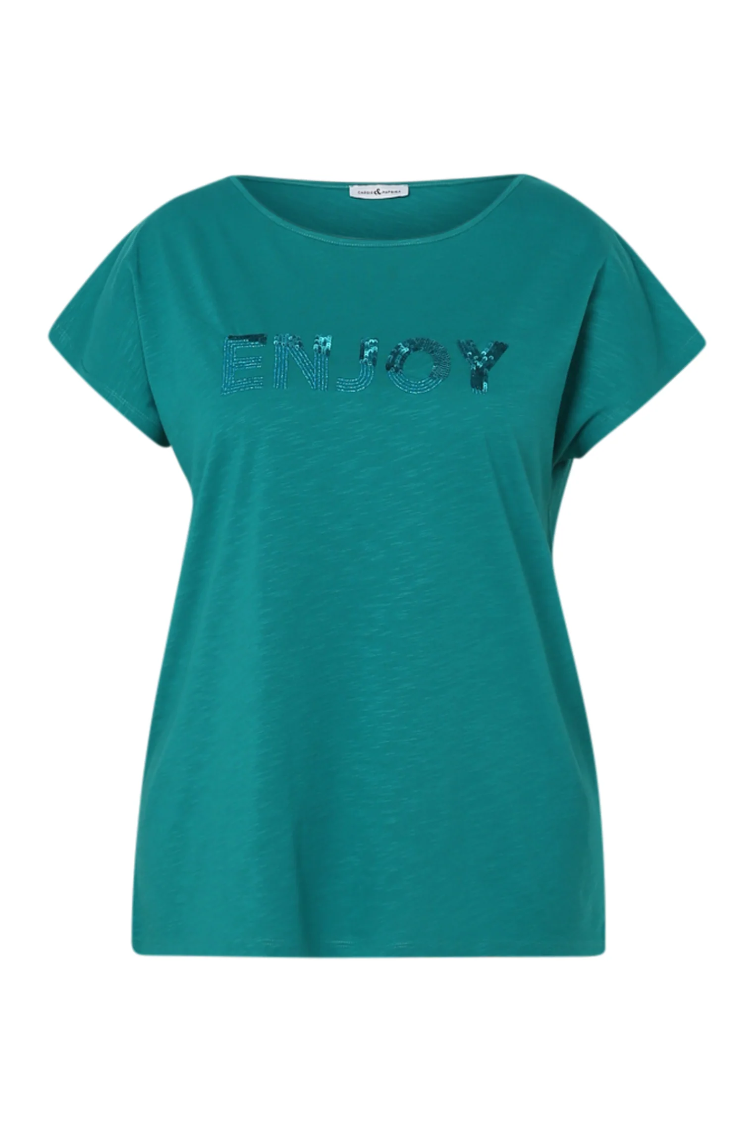 T-shirt uni avec broderie Enjoy et sequins - Image 21