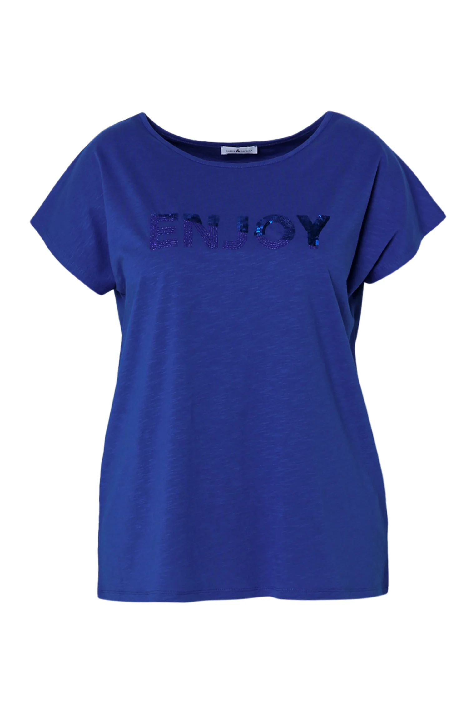 T-shirt uni avec broderie Enjoy et sequins - Image 43