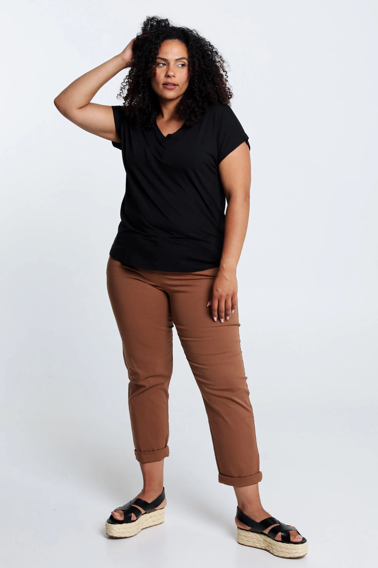 T-shirt uni en viscose - Image 52