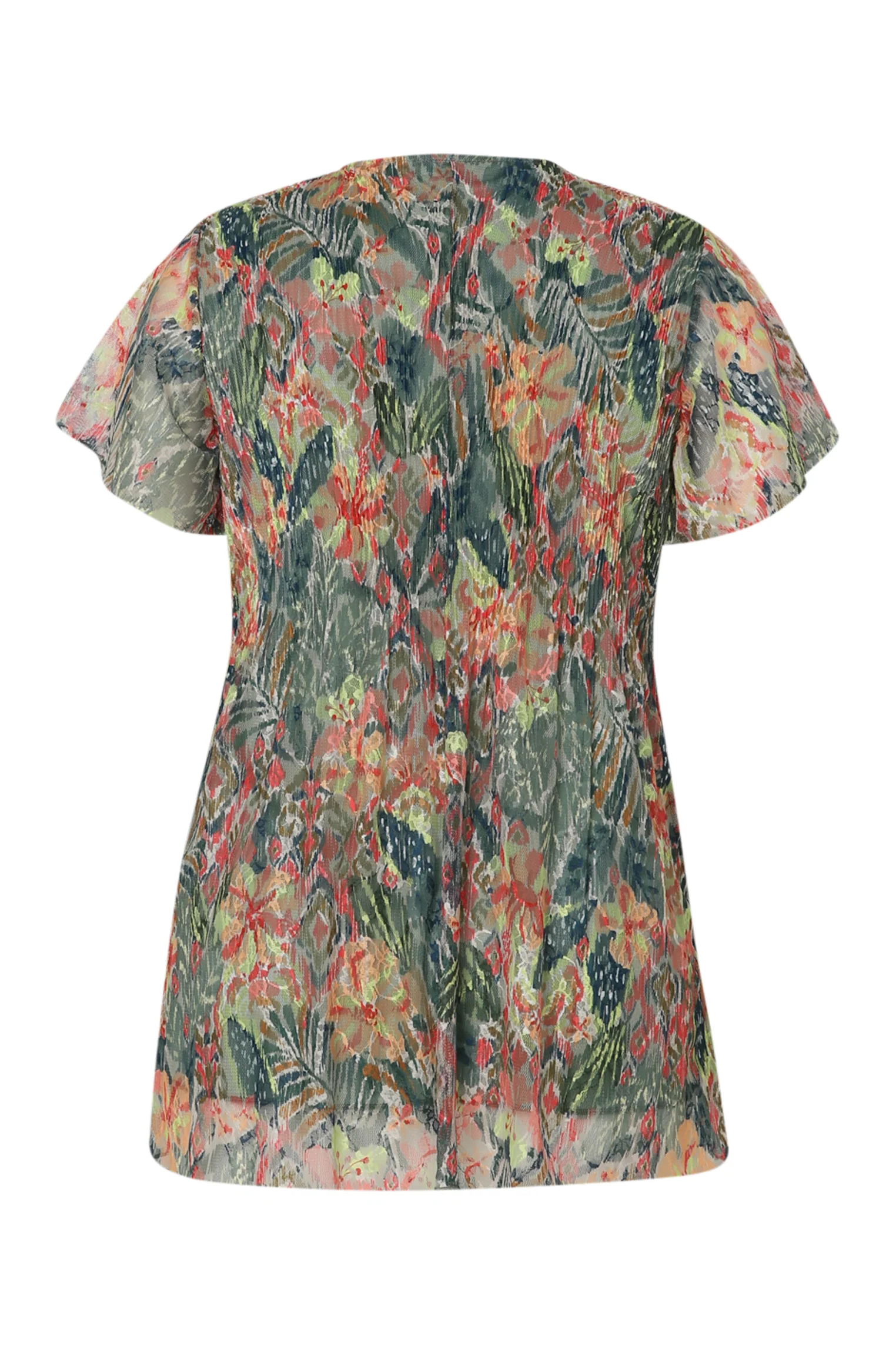 Tunique en dentelle plissée imprimé floral - Image 11