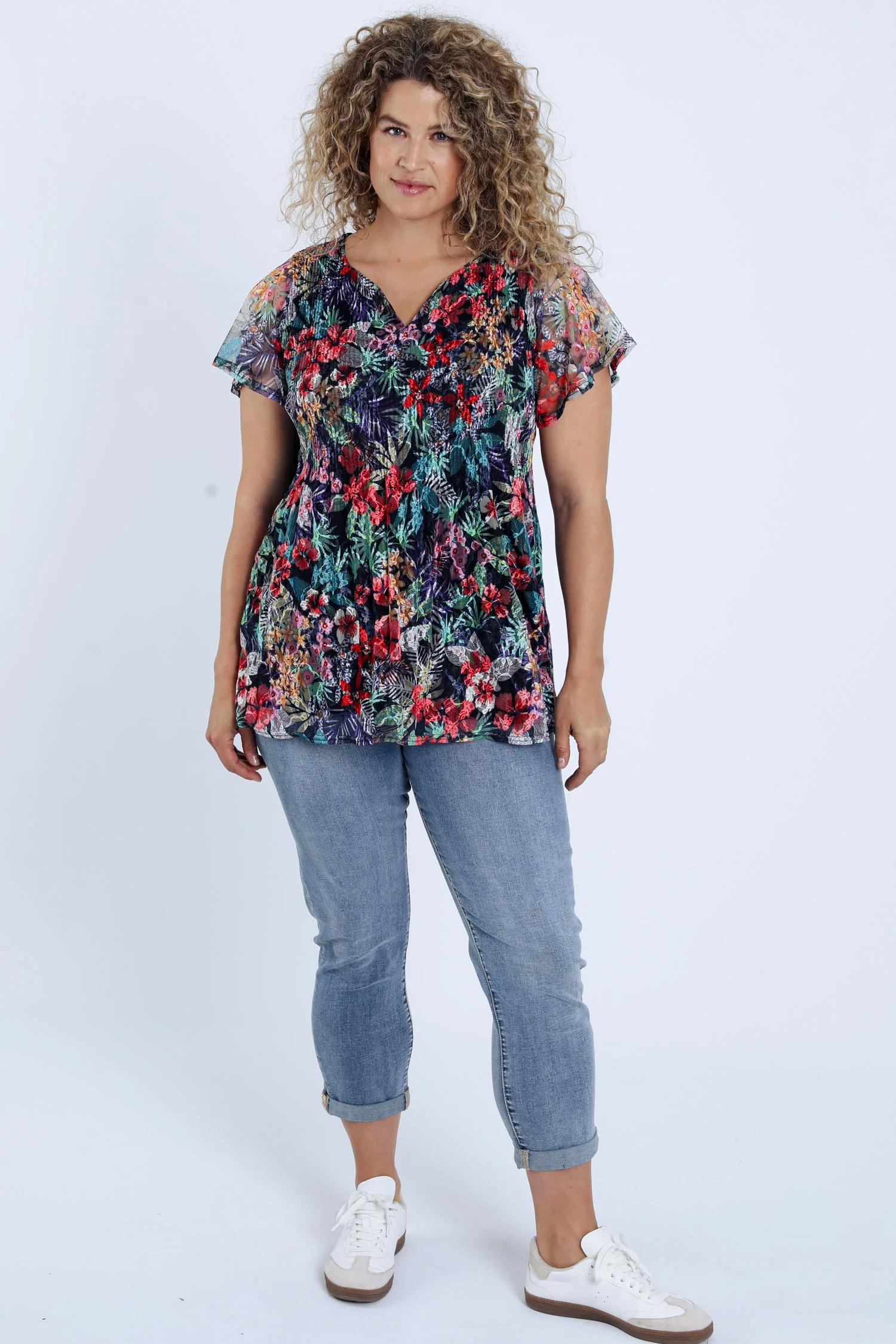 Tunique en dentelle plissée imprimé jungle - Image 8