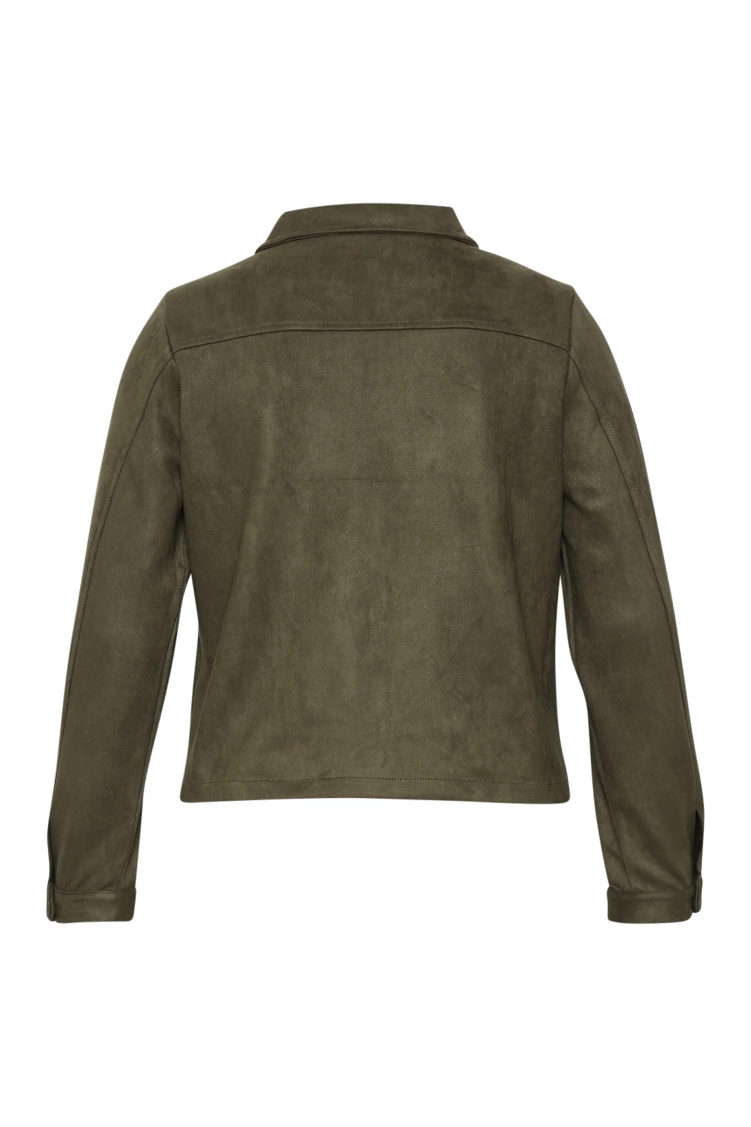 Veste courte effet suédine unie - Image 10