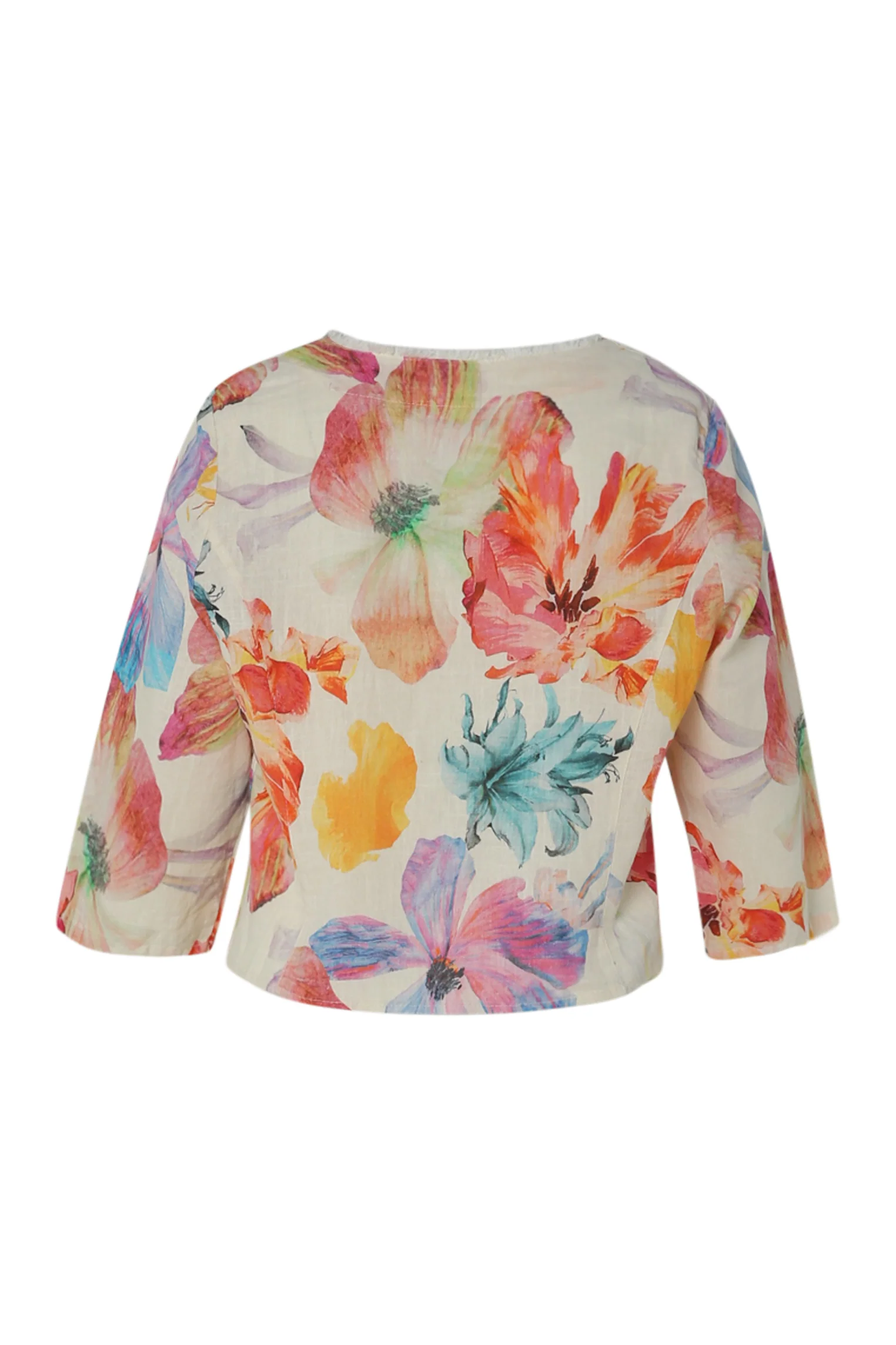 Veste courte en lin imprimé floral - Image 2