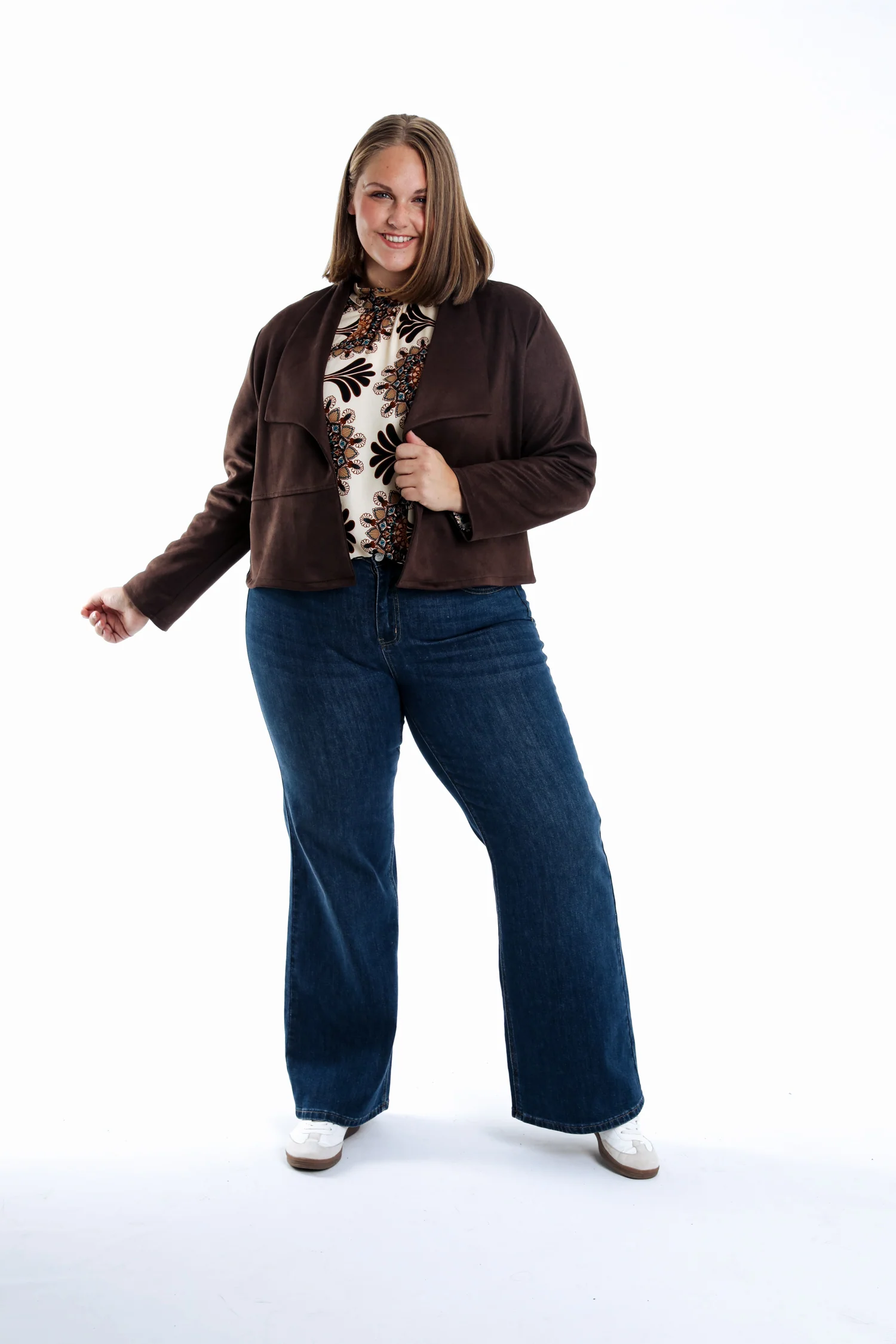 Veste en effet suédine unie - Image 6