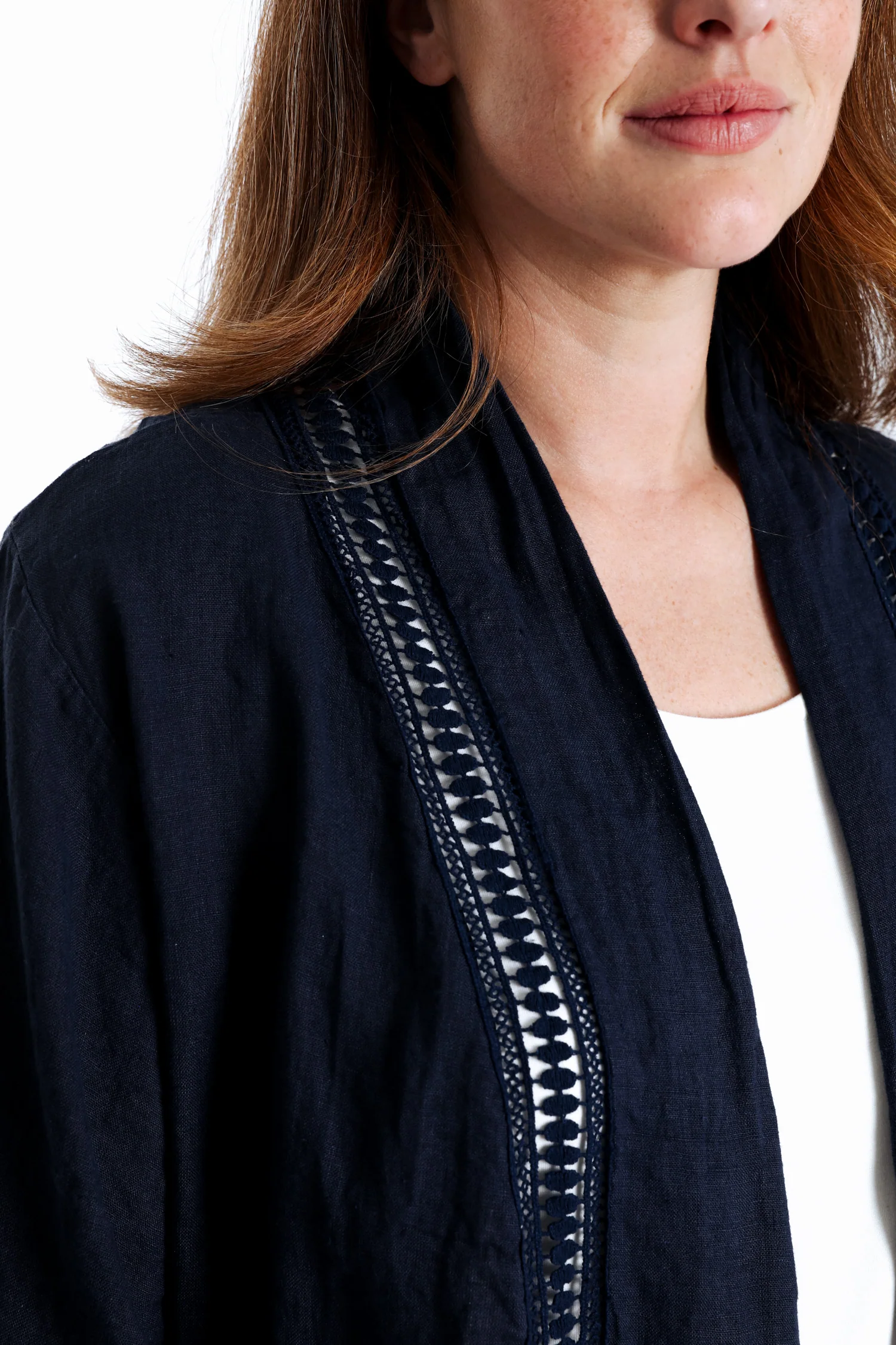 Veste en lin unie détail ajouré - Image 15