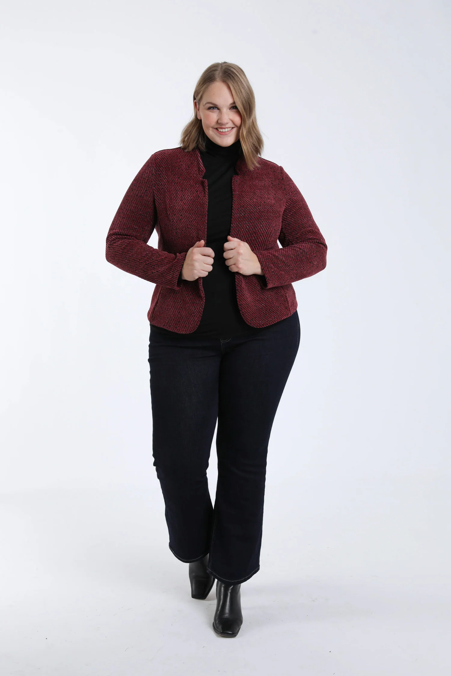 Veste jacquard bicolore avec lurex - Image 5