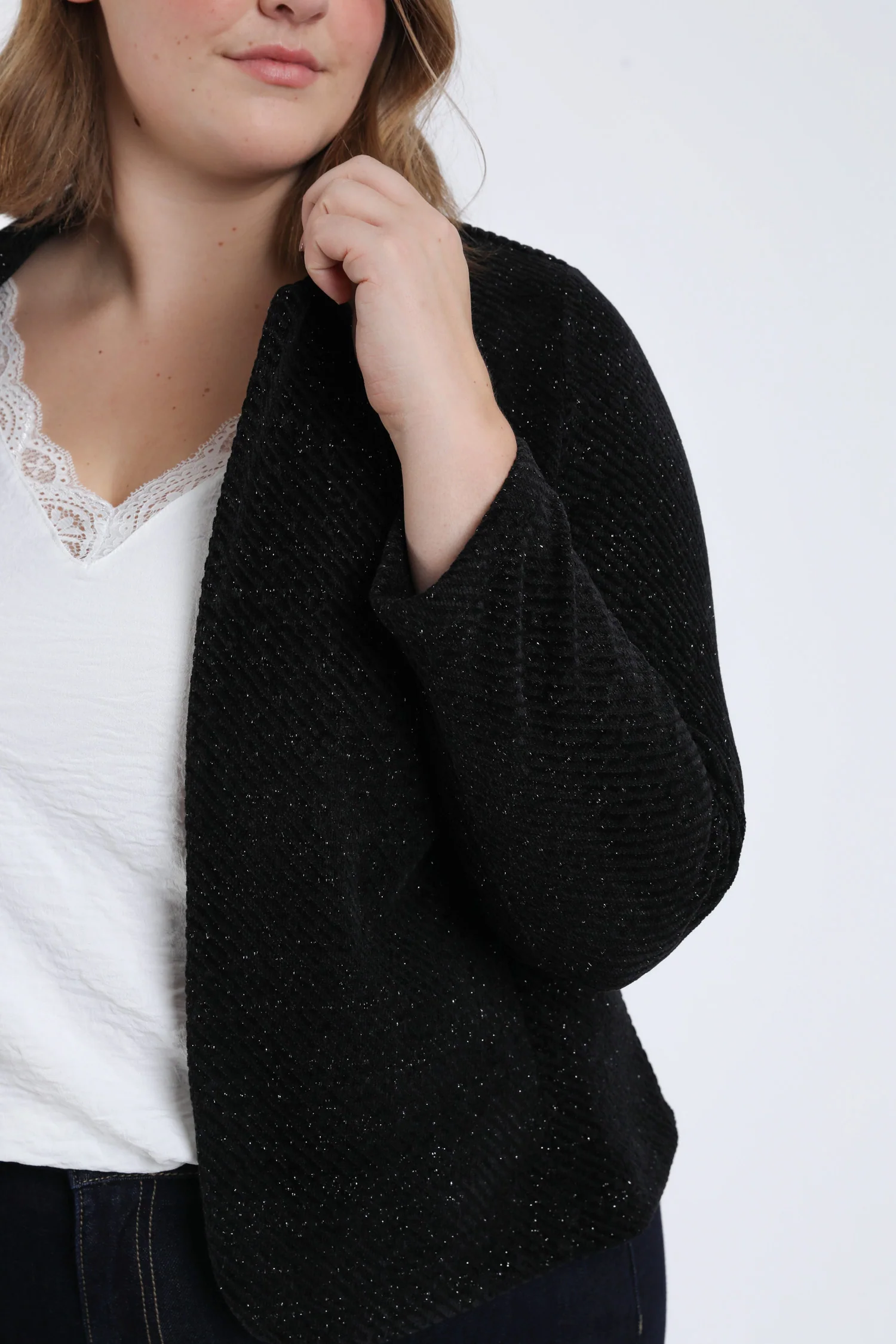 Veste jacquard bicolore avec lurex - Image 4