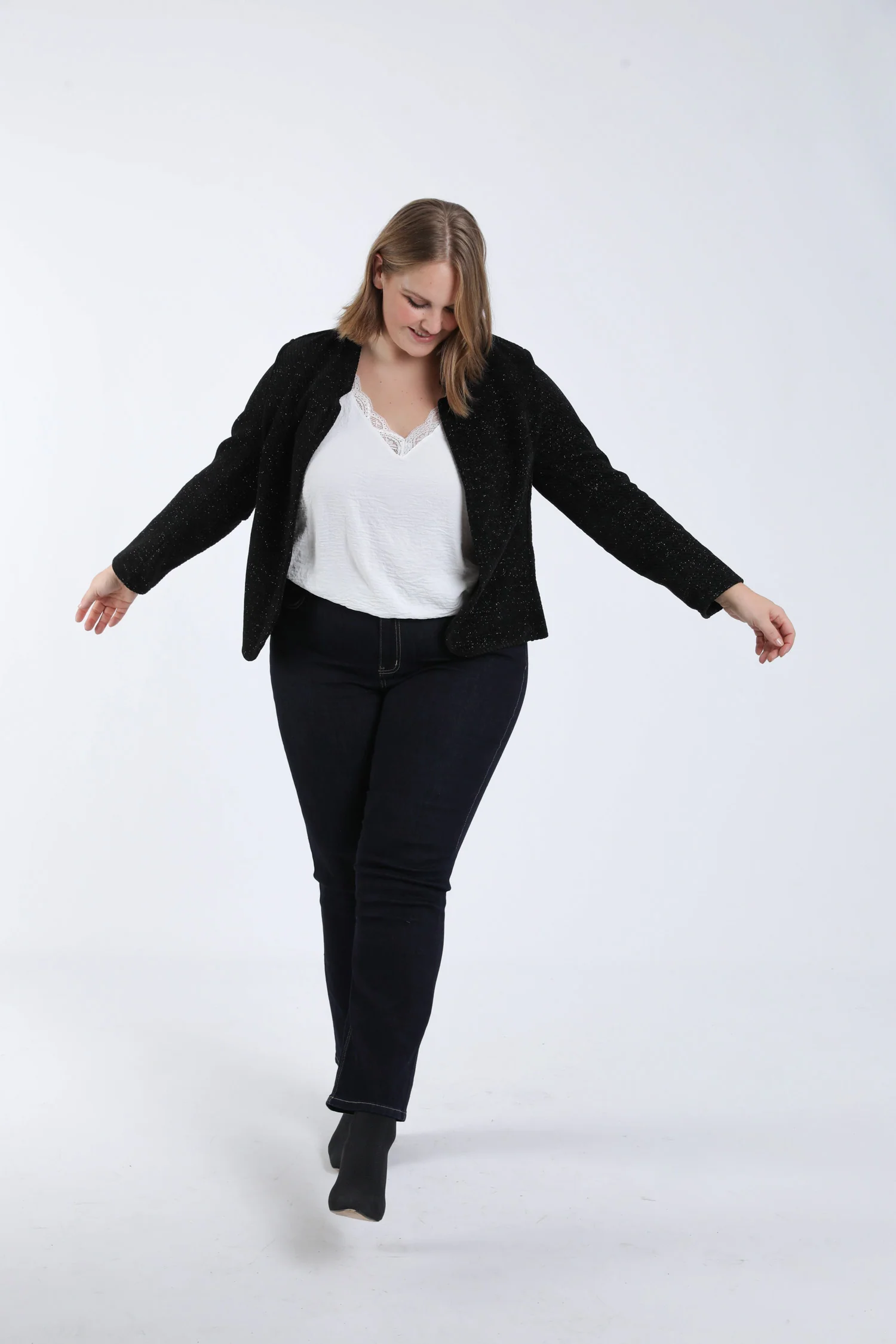 Veste jacquard bicolore avec lurex - Image 7