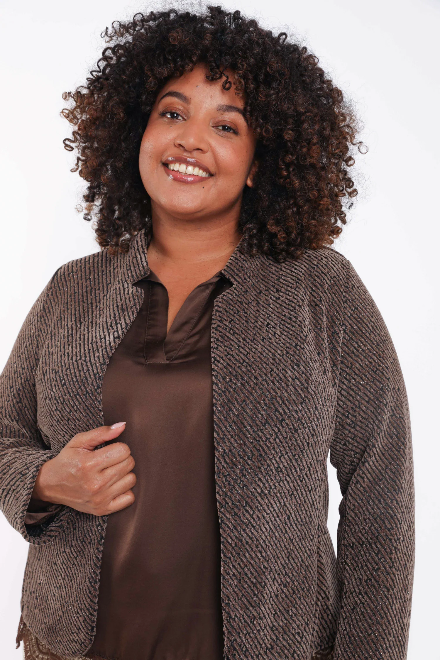 Veste jacquard bicolore avec lurex - Image 3