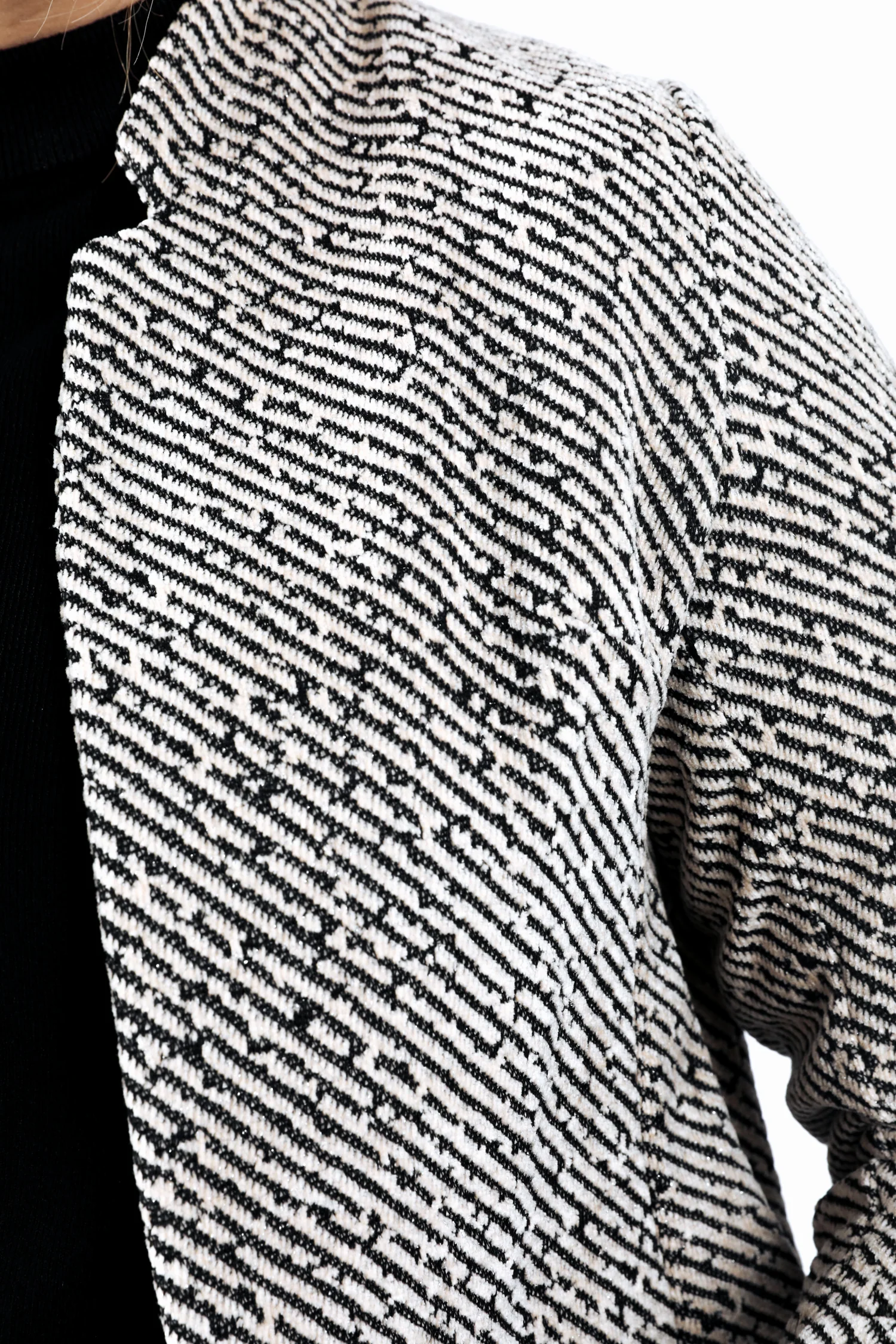 Veste jacquard bicolore avec lurex - Image 4