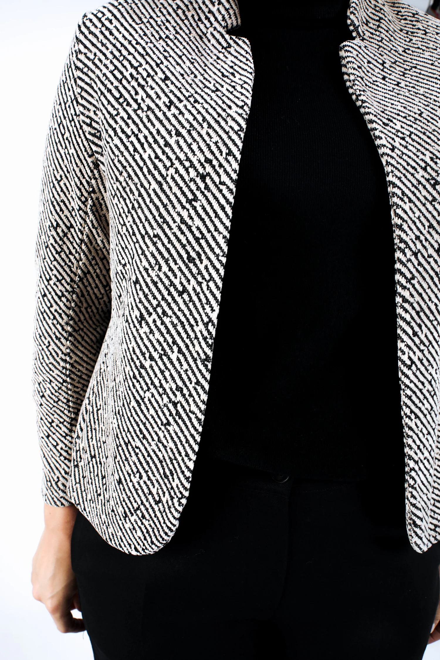 Veste jacquard bicolore avec lurex - Image 5