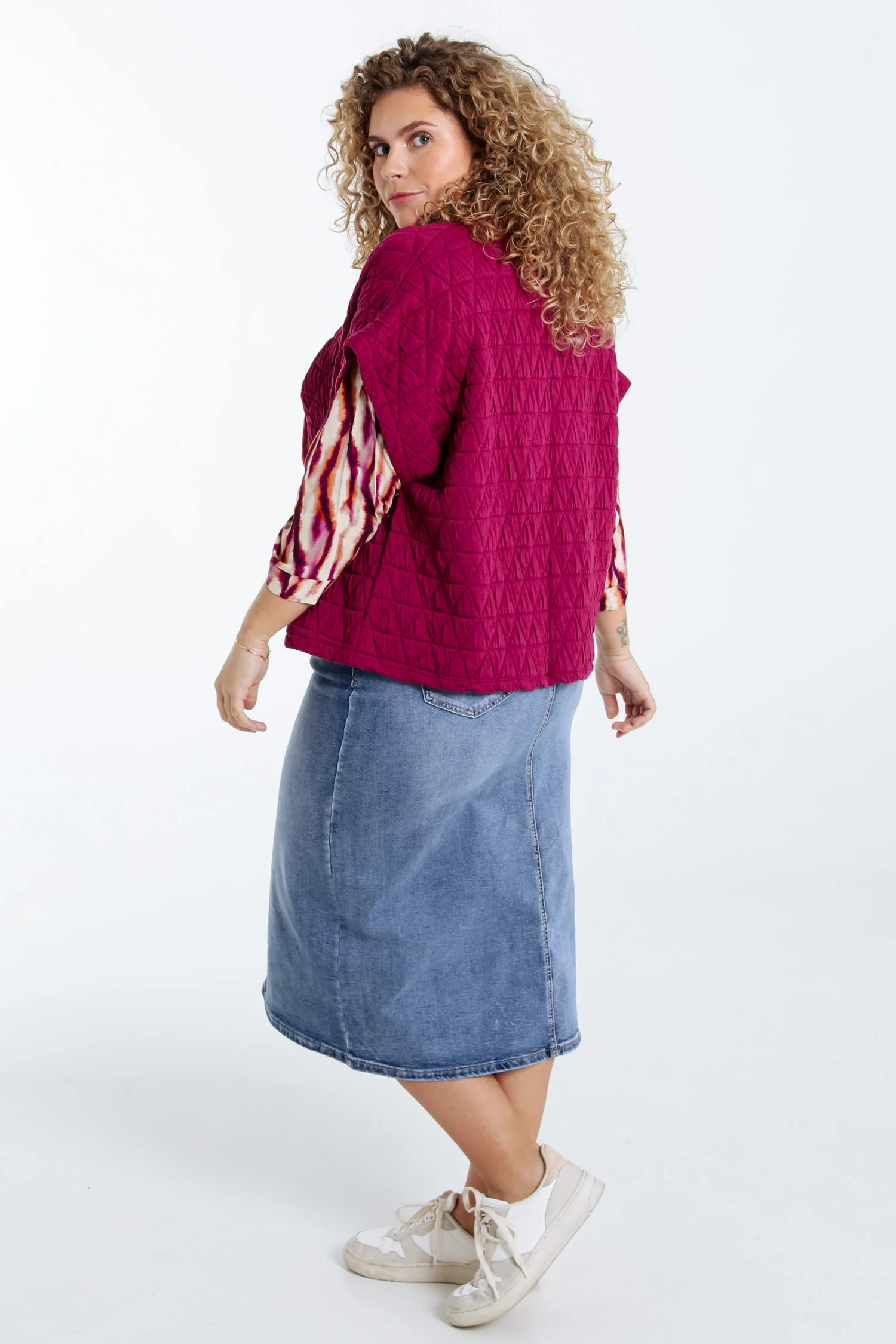 Veste kimono matelassée unie - Image 7