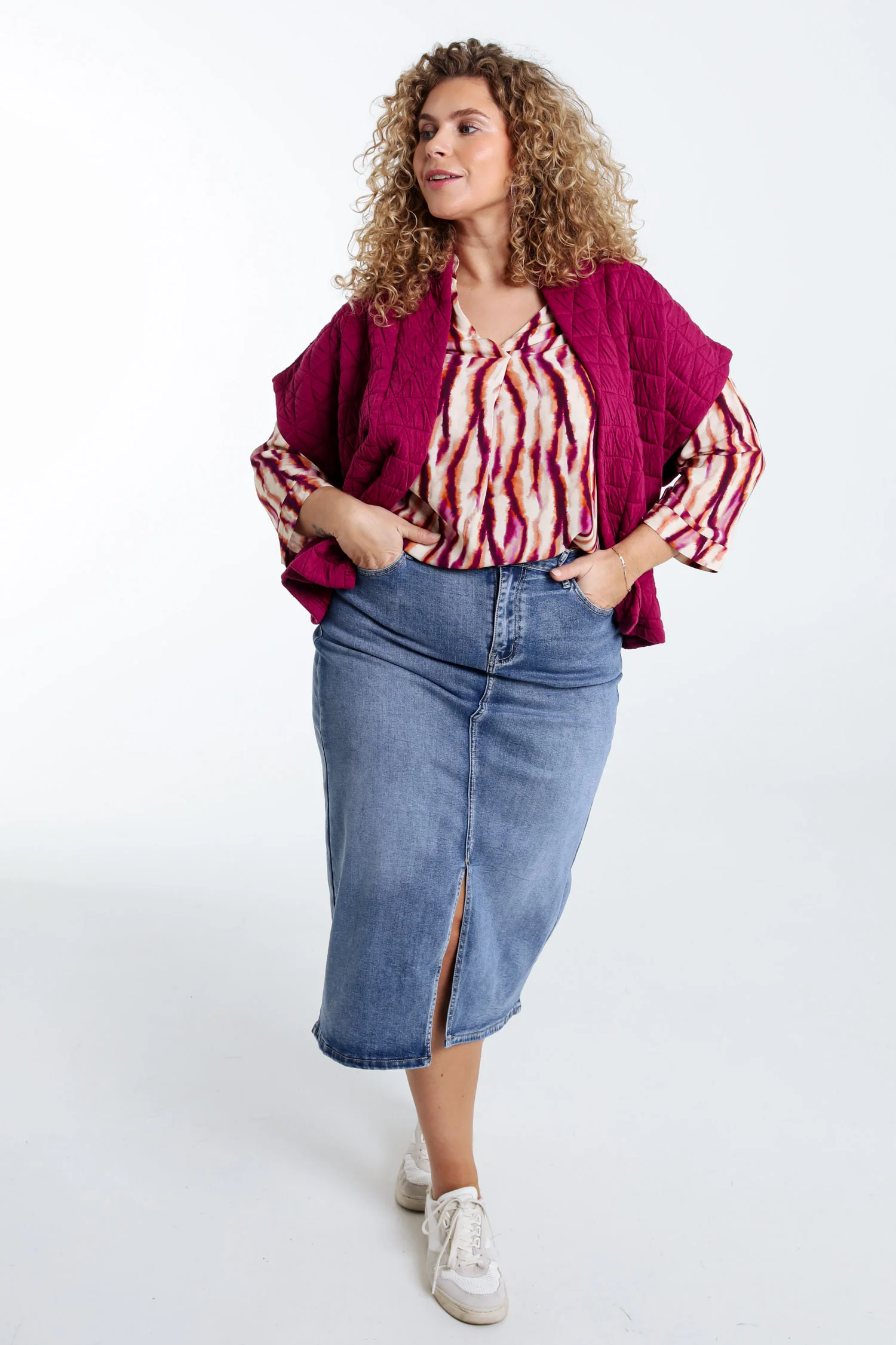 Veste kimono matelassée unie - Image 9